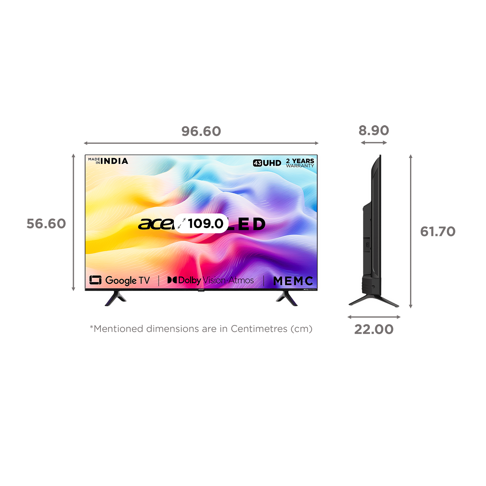acer V Series 109 cm (43 inch) QLED 4K Ultra HD Google TV with Dolby Vision and Dolby Atmos (2023 model)_2