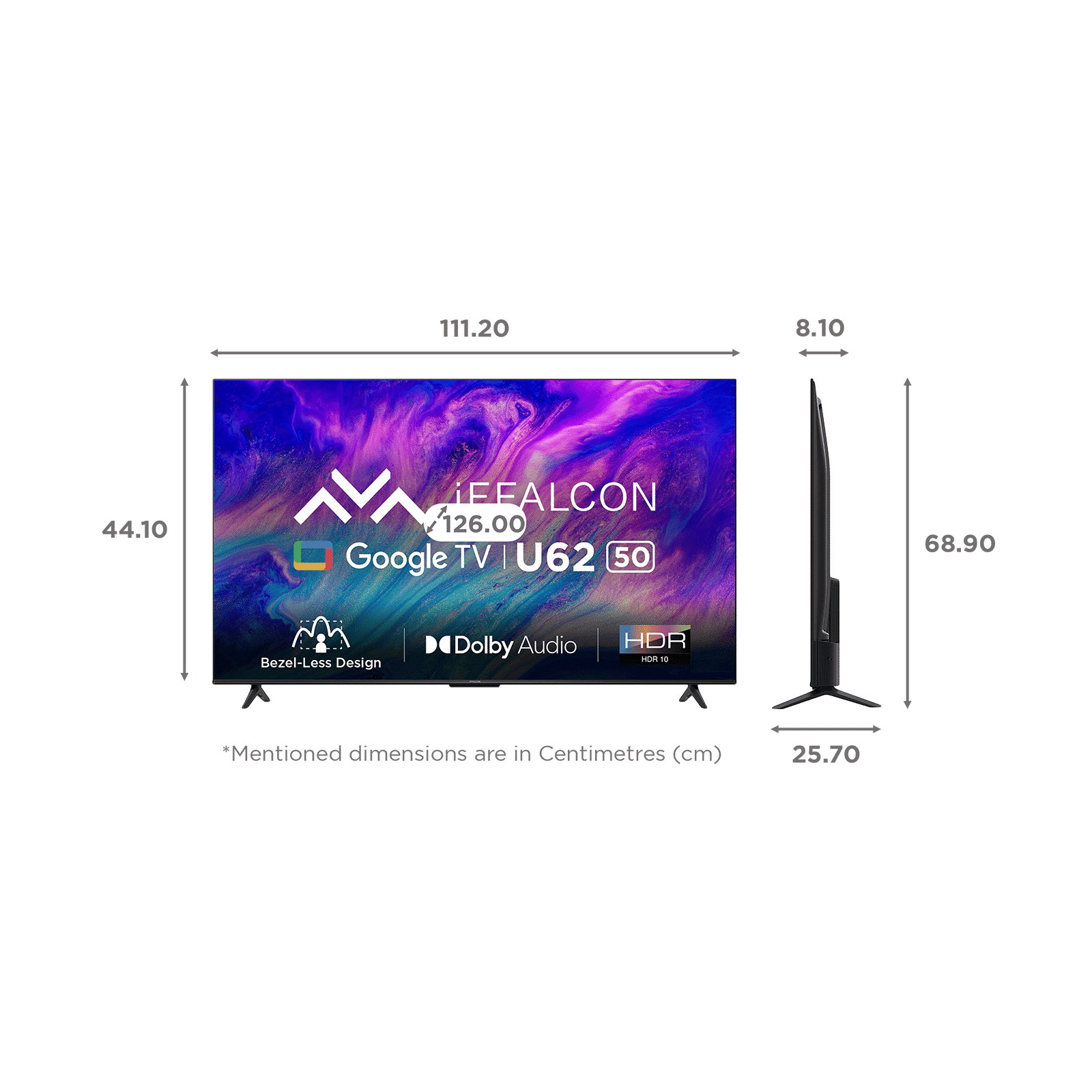 iFFALCON U62 127 cm (50 inch) 4K Ultra HD LED Google TV with Dolby Audio (2022 model) iFFALCON U62 127 cm (50 inch) 4K Ultra HD LED Google TV with Dolby Audio (2022 model)_2