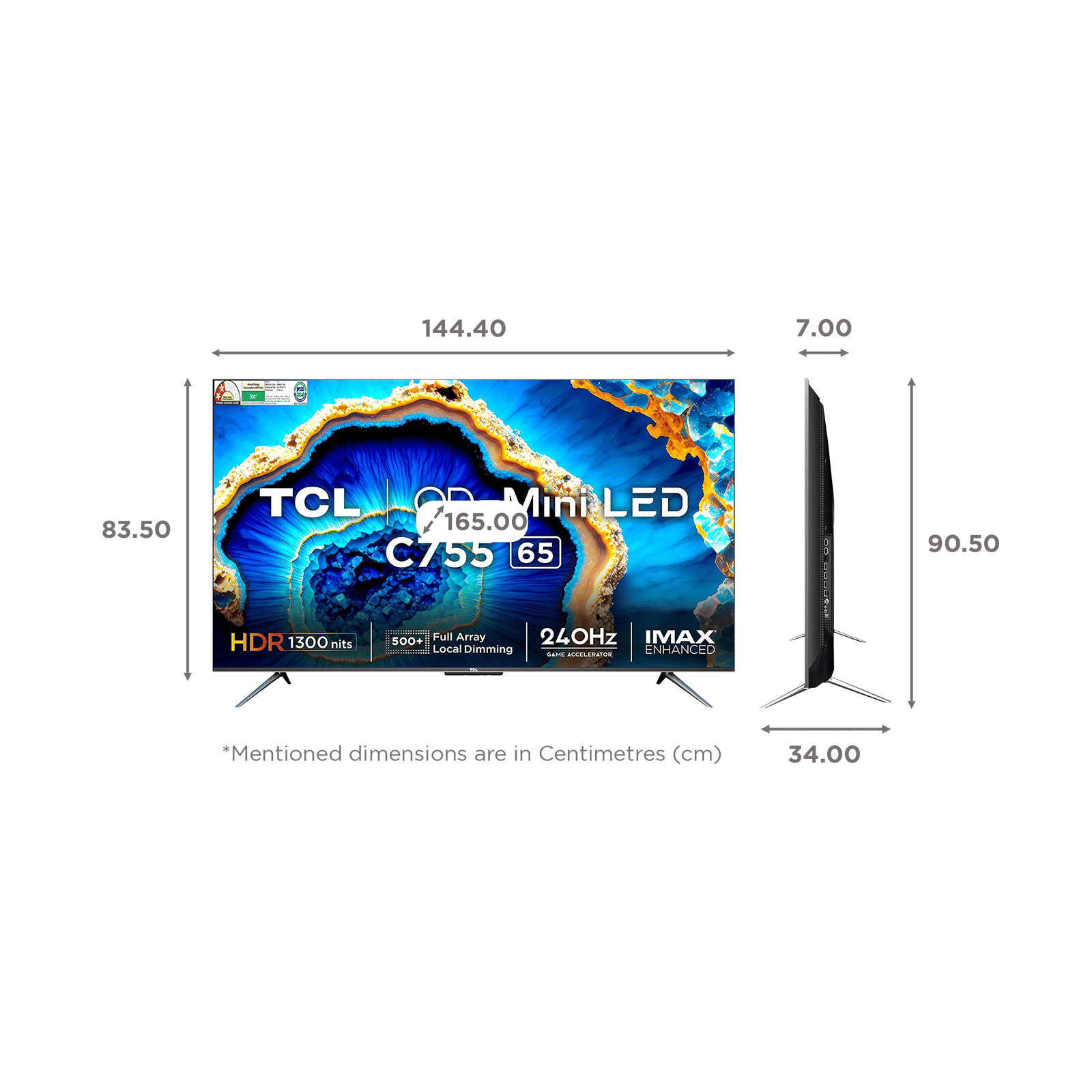 TCL C755 165 cm (65 inch) QD Mini LED 4K Ultra HD Smart Google TV with Dolby Vision and Dolby Atmos (2023 model) TCL C755 165 cm (65 inch) QD Mini LED 4K Ultra HD Smart Google TV with Dolby Vision and Dolby Atmos (2023 model)_2