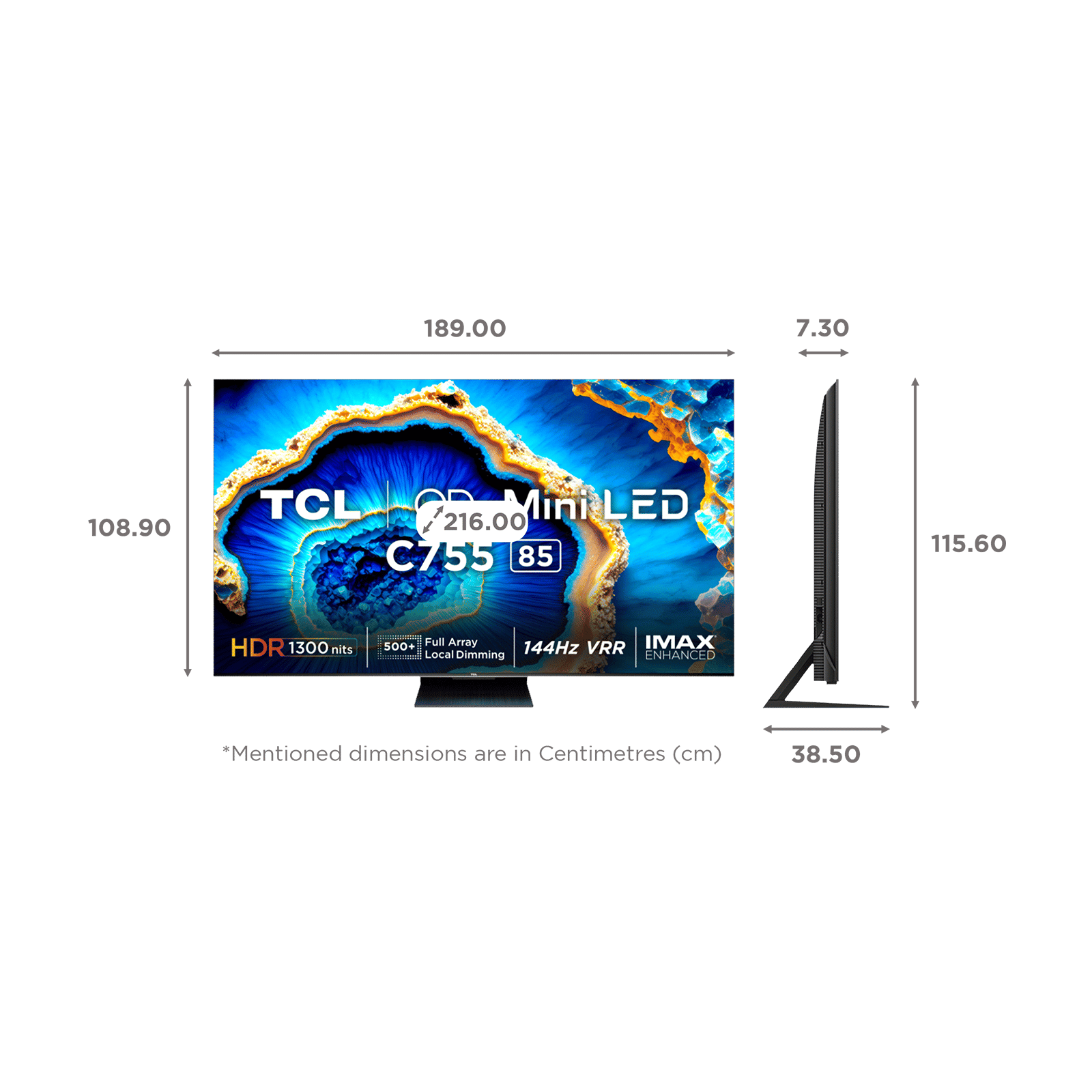 TCL C755 215 cm (85 inch) 2 Star QD Mini LED 4K Ultra HD Smart Google TV with Dolby Vision and Dolby Atmos (2023 model)_2