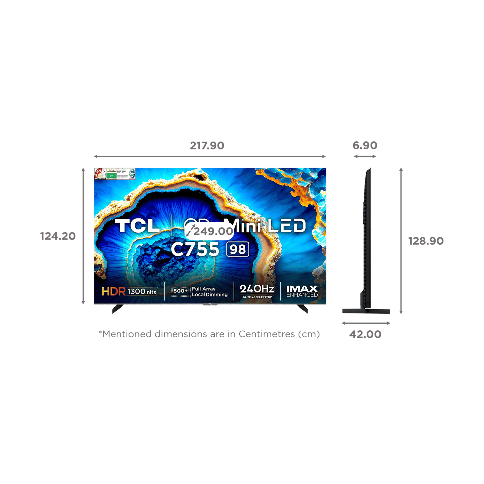 TCL C755 247 cm (98 inch) QD Mini LED 4K Ultra HD Smart Google TV with Dolby Vision and Dolby Atmos (2023 model) TCL C755 247 cm (98 inch) QD Mini LED 4K Ultra HD Smart Google TV with Dolby Vision and Dolby Atmos (2023 model)_2
