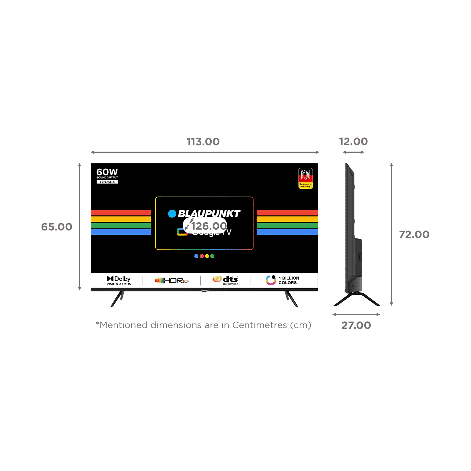 BLAUPUNKT CyberSound G2 127 cm (50 inch) LED 4K Ultra HD Google TV with Dolby Atmos (2023 model)_2