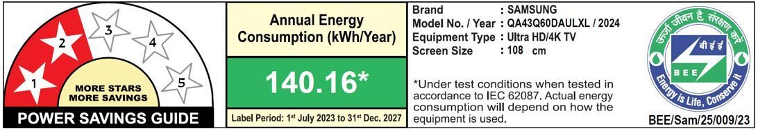 SAMSUNG Q60D 109 cm (43 inch) QLED 4K Ultra HD Smart Tizen TV with 4K Upscaling (2024 model)_4