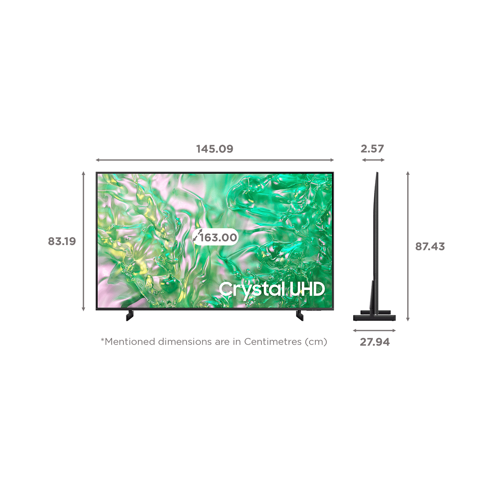 SAMSUNG DU8300 165 cm (65 inch) 4K Ultra HD LED Smart Tizen TV with Dynamic Crystal Color(2024 model)_2
