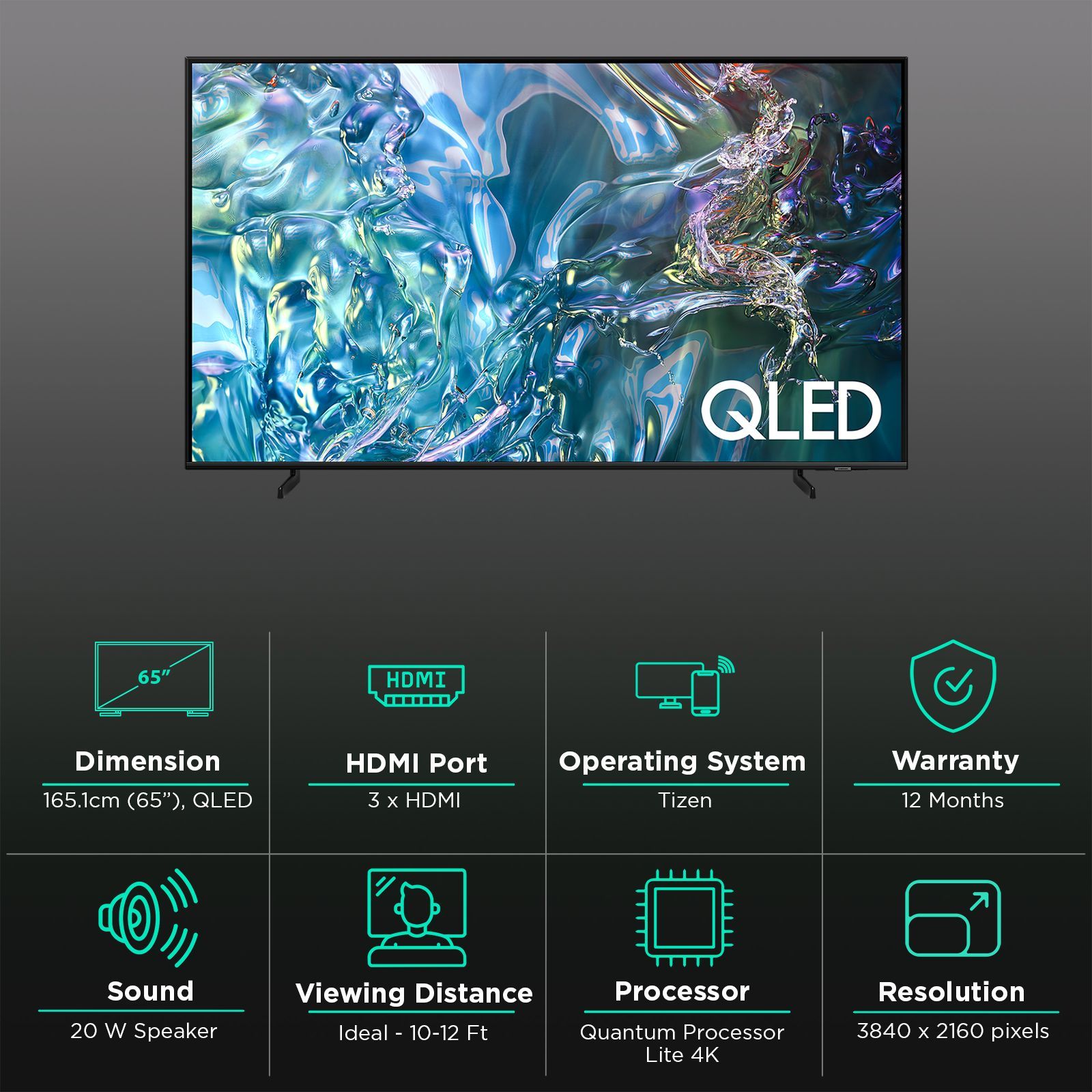 SAMSUNG Q60D 165 cm (65 inch) QLED 4K Ultra HD Smart Tizen TV with 4K Upscaling (2024 model) SAMSUNG Q60D 165 cm (65 inch) QLED 4K Ultra HD Smart Tizen TV with 4K Upscaling (2024 model)_3