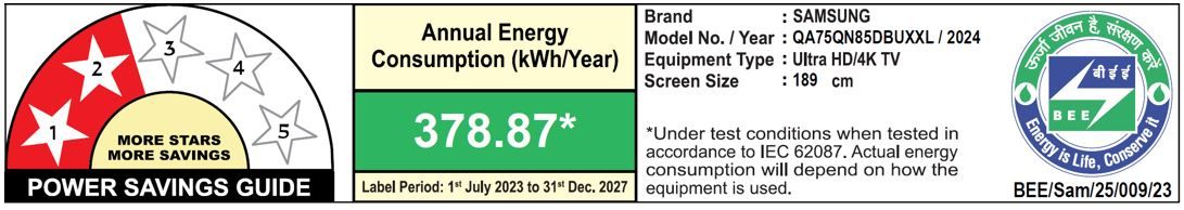 SAMSUNG QN85D 190 cm (75 inch) Neo QLED 4K Ultra HD Smart Tizen TV with Quantum Matrix Technology (2024 model) SAMSUNG QN85D 190 cm (75 inch) Neo QLED 4K Ultra HD Smart Tizen TV with Quantum Matrix Technology (2024 model)_4