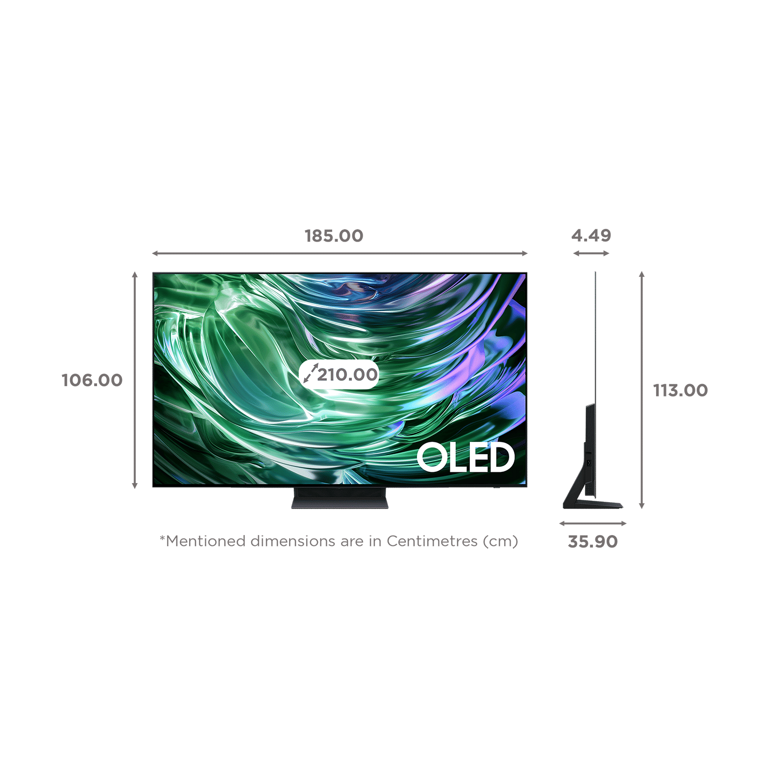SAMSUNG S90D 210 cm (83 inch) 4K Ultra HD OLED Smart Tizen TV with 4K AI Upscaling (2024 model)_2