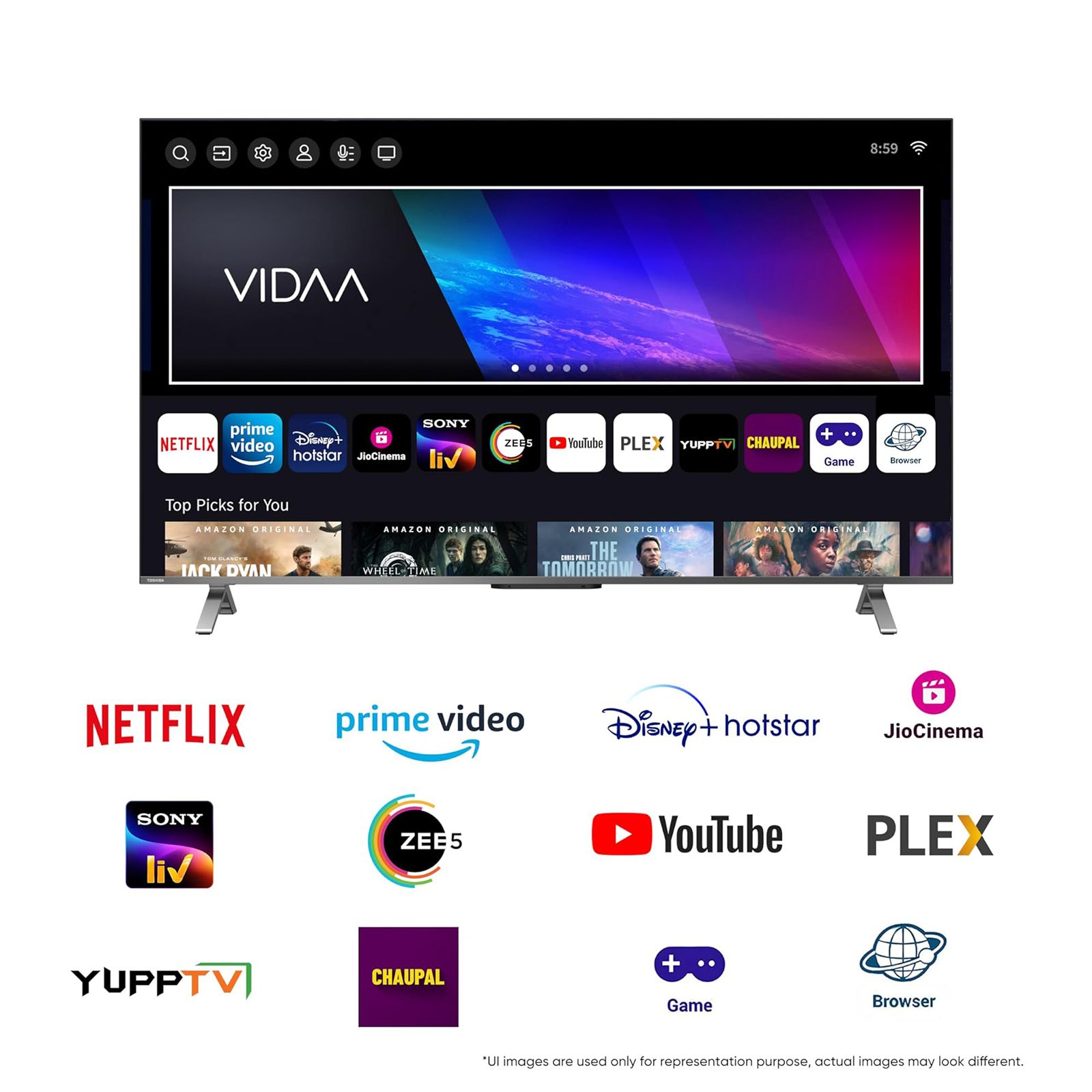 TOSHIBA M650MP 140 cm (55 inch) 4K Ultra HD QLED Smart VIDAA TV with Built-in Google Assistant (2023 model) TOSHIBA M650MP 140 cm (55 inch) 4K Ultra HD QLED Smart VIDAA TV with Built-in Google Assistant (2023 model)_10