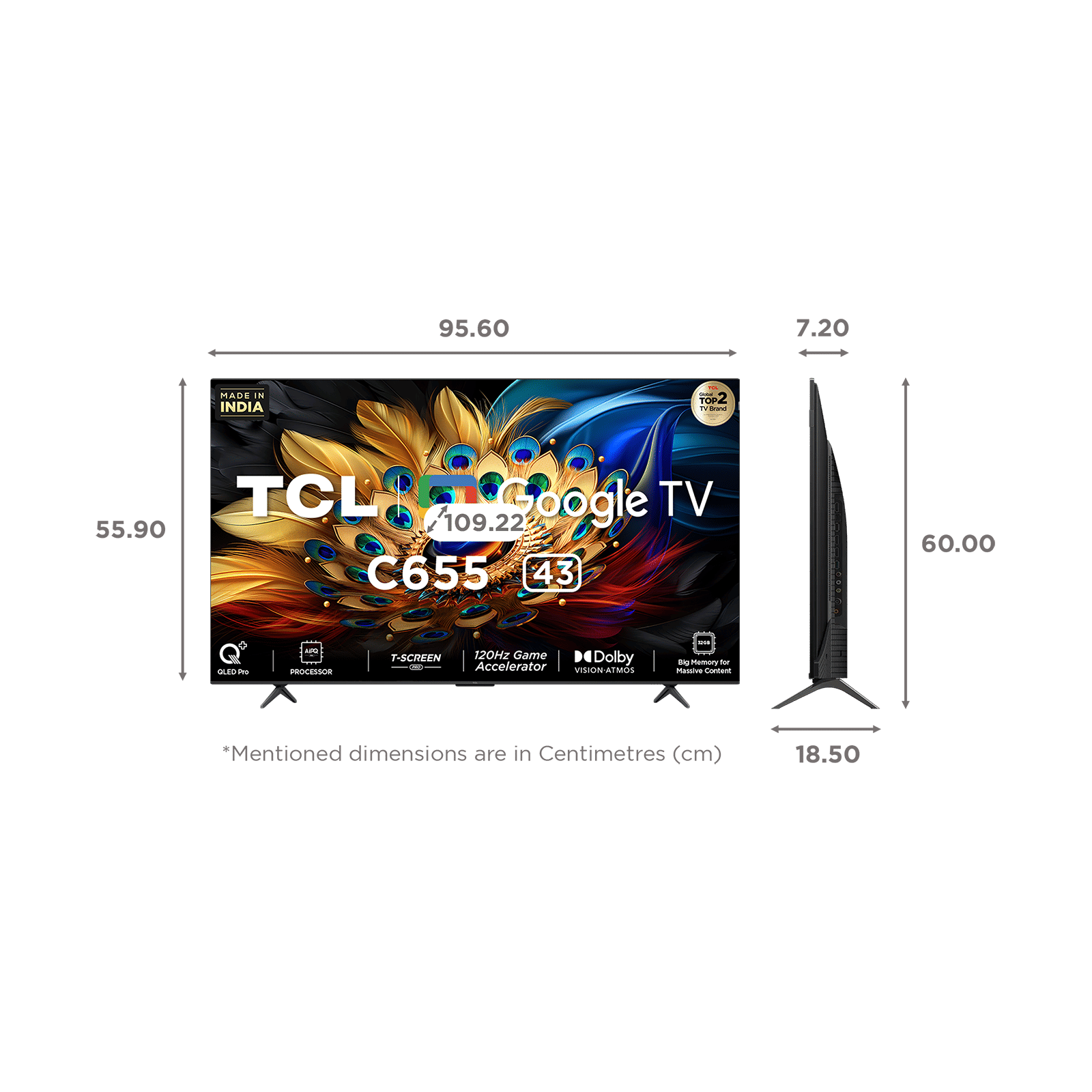 TCL C655 109 cm (43 inch) QLED 4K Ultra HD Google TV with AiPQ PRO PROCESSOR_2