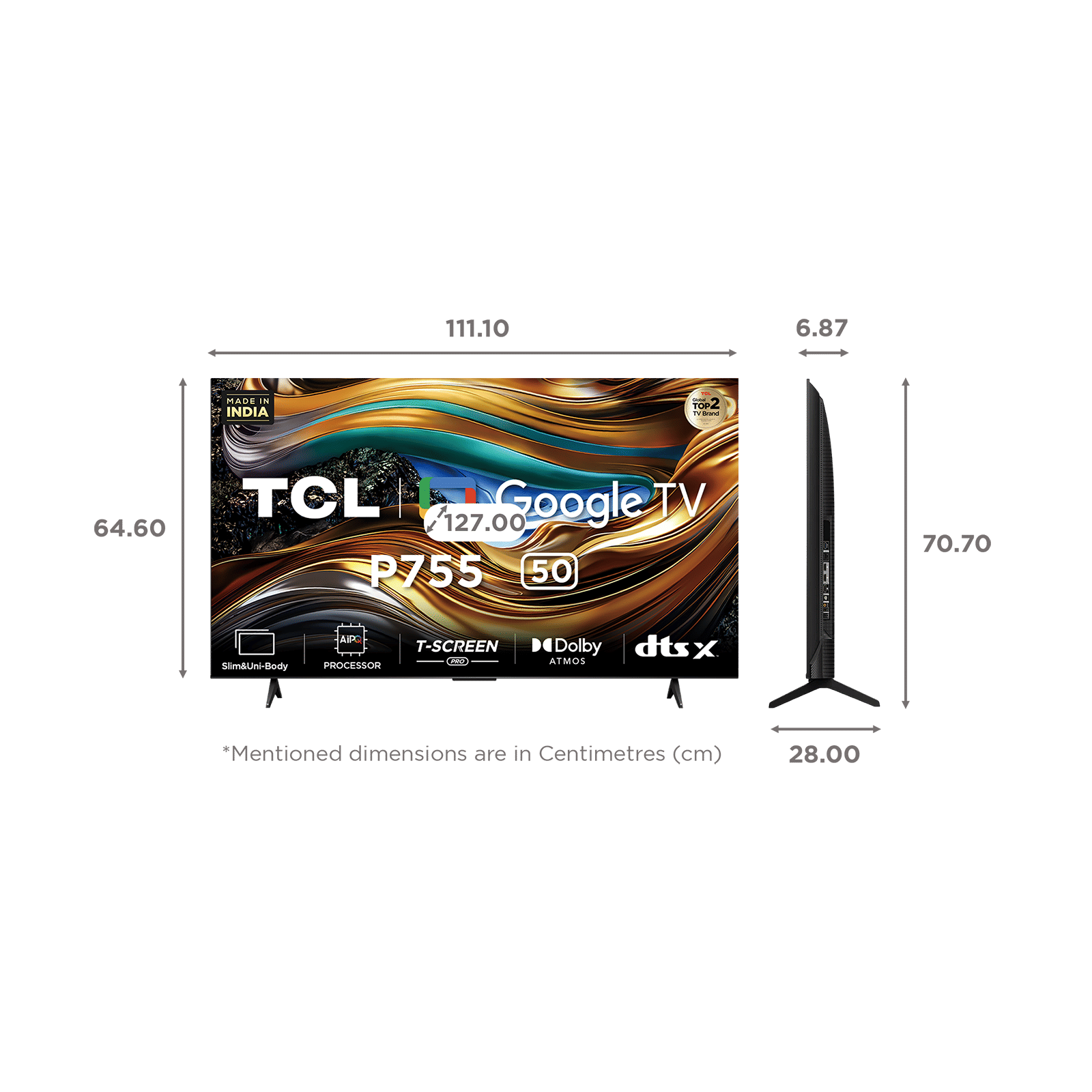TCL P755 127 cm (50 inch) QLED 4K Ultra HD Smart Google TV with Dolby Vision and Dolby Atmos (2024 model)_2