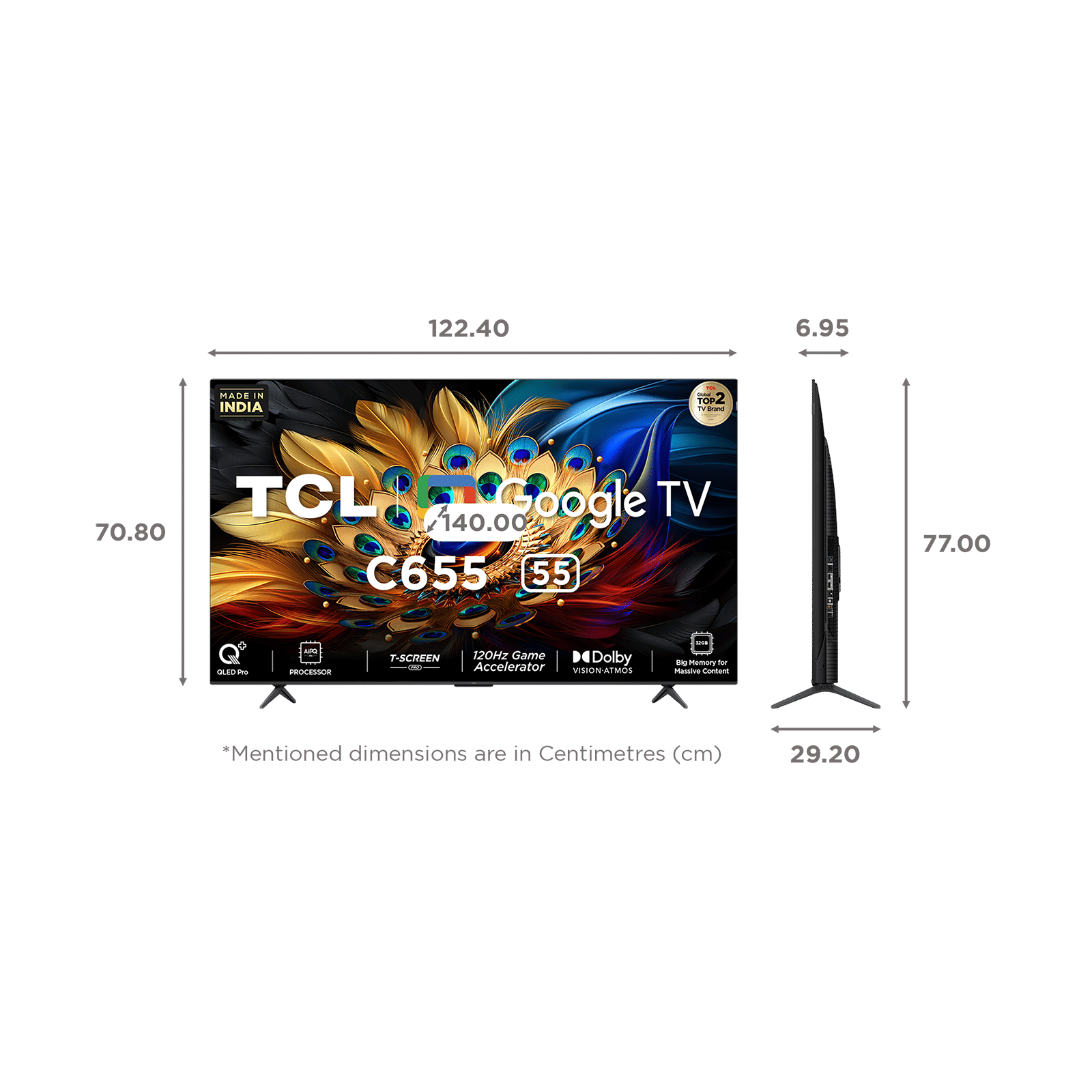 TCL C655 140 cm (55 inch) QLED 4K Ultra HD Google TV with AiPQ PRO PROCESSOR_2