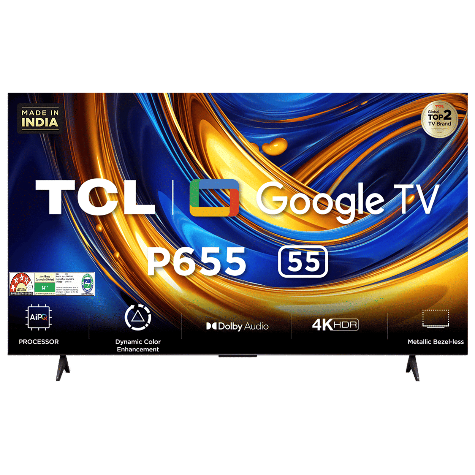 TCL P655 140 cm (55 inch) 4K Ultra HD Smart LED Smart Google TV with Dolby Audio (2024 model)_1
