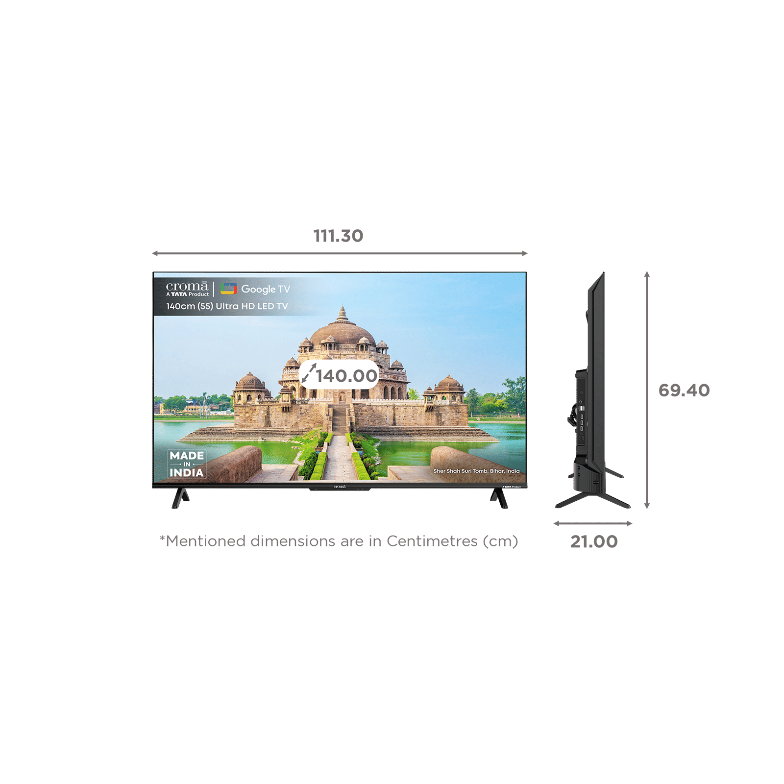 Croma 140 cm (55 inch) LED 4K Ultra HD Google TV with Dolby Audio_2