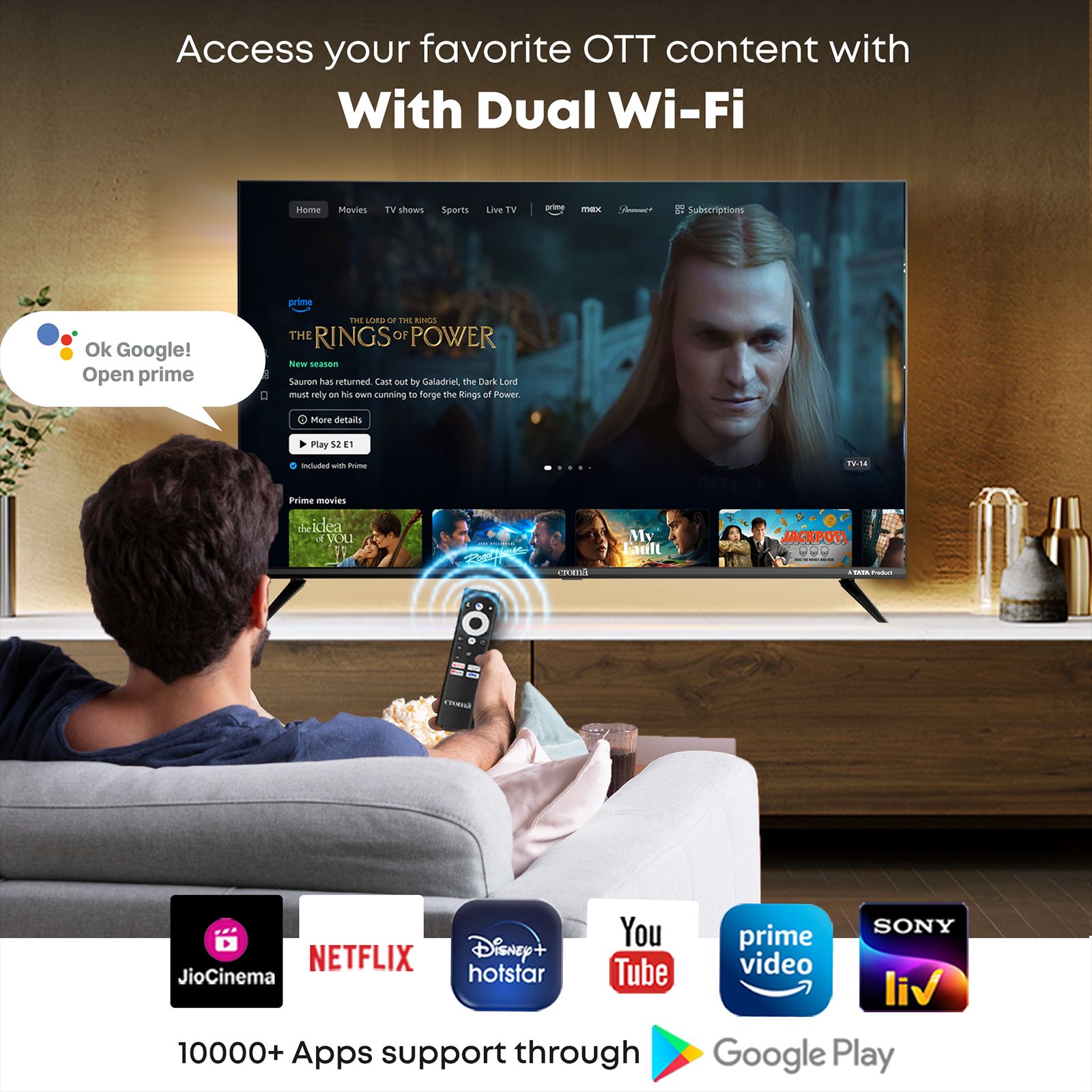Croma 109 cm (43 inch) QLED 4K Ultra HD Google TV with Dolby Audio_9