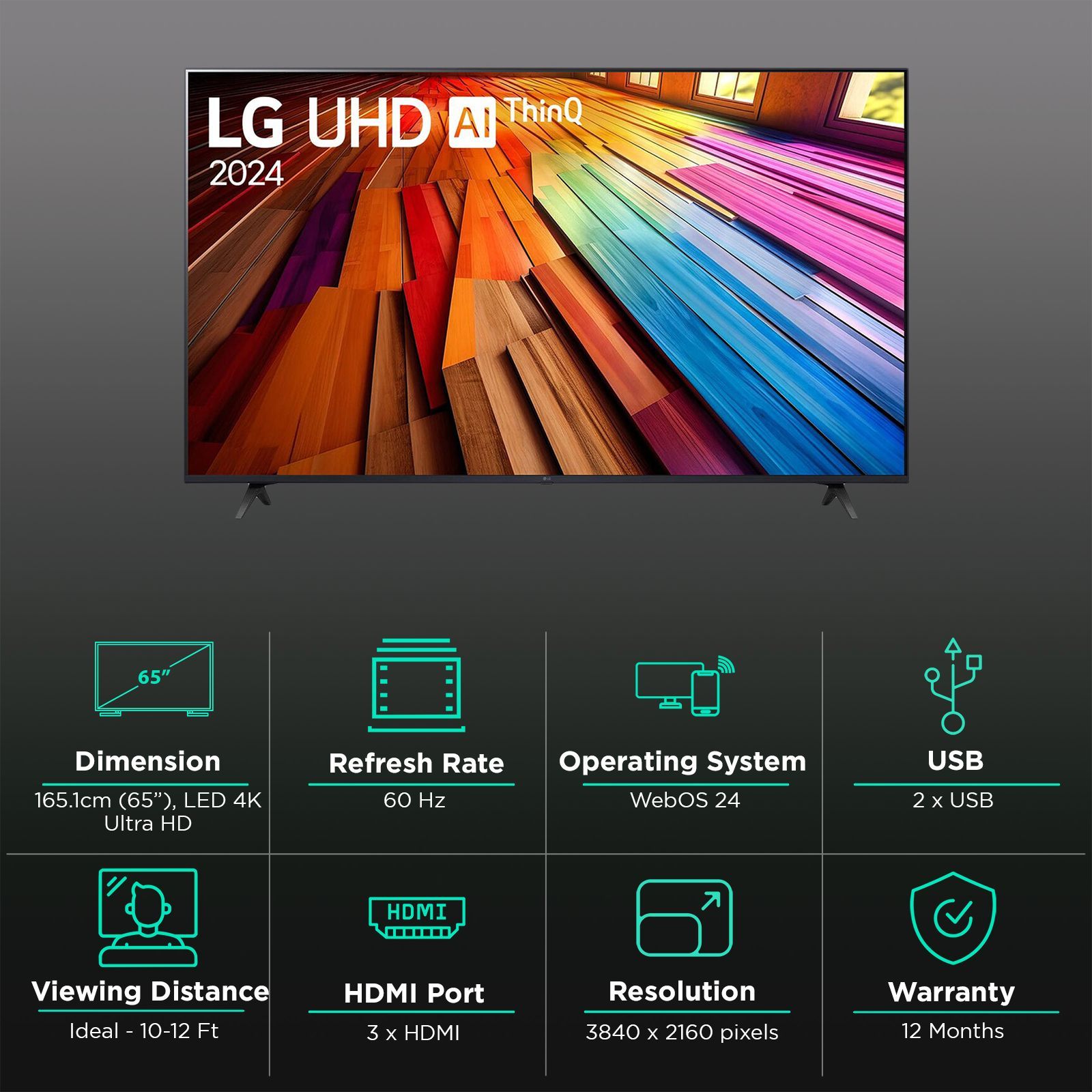 LG AI UT80 165 cm (65 inch) 4K Ultra HD LED Smart WebOS TV with Filmmaker Mode (2025 model) LG AI UT80 165 cm (65 inch) 4K Ultra HD LED Smart WebOS TV with Filmmaker Mode (2025 model)_3
