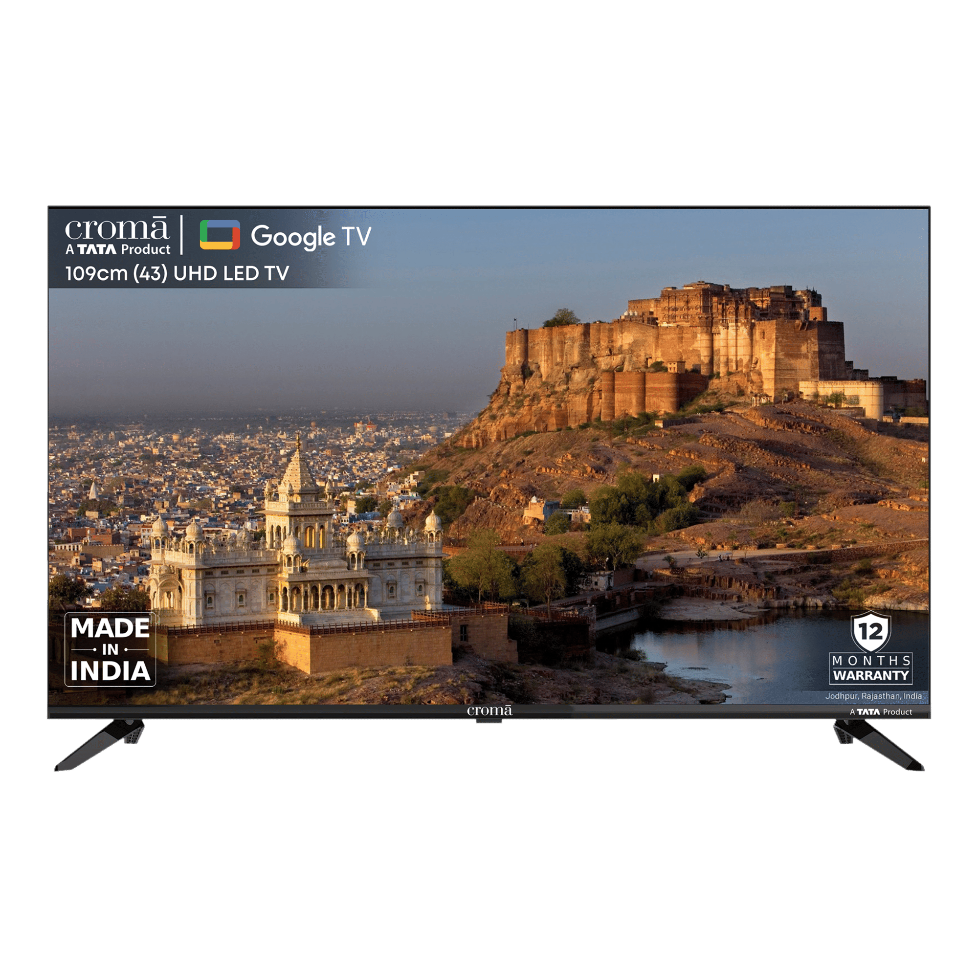 Croma 109 cm (43 inch) 4K Ultra HD LED Google TV with Google Voice Assistant Croma 109 cm (43 inch) 4K Ultra HD LED Google TV with Google Voice Assistant_1