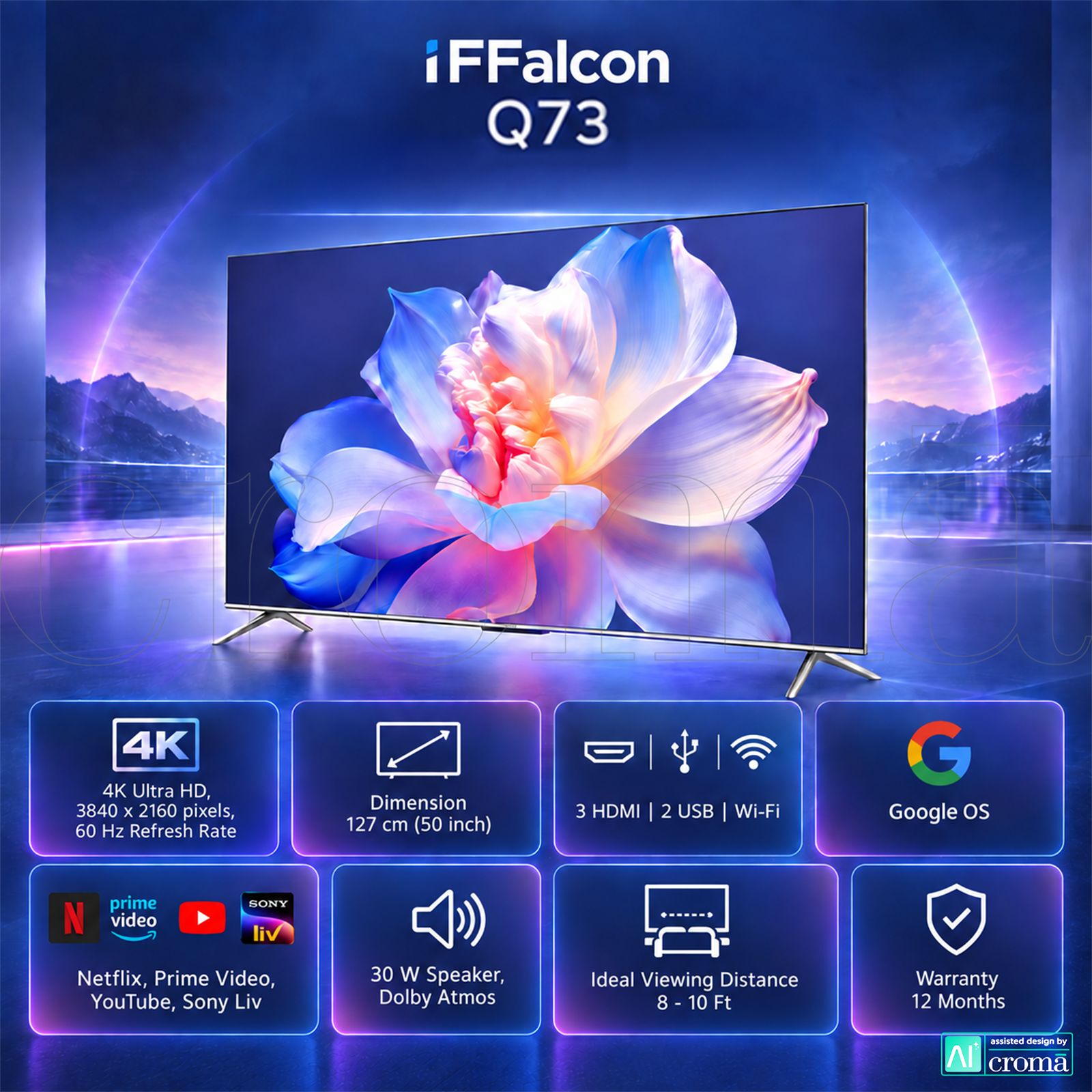 iFFalcon Q73 127 cm (50 inch) 2 Star QLED 4K Ultra HD Google TV with High Brightness iFFalcon Q73 127 cm (50 inch) 2 Star QLED 4K Ultra HD Google TV with High Brightness_3