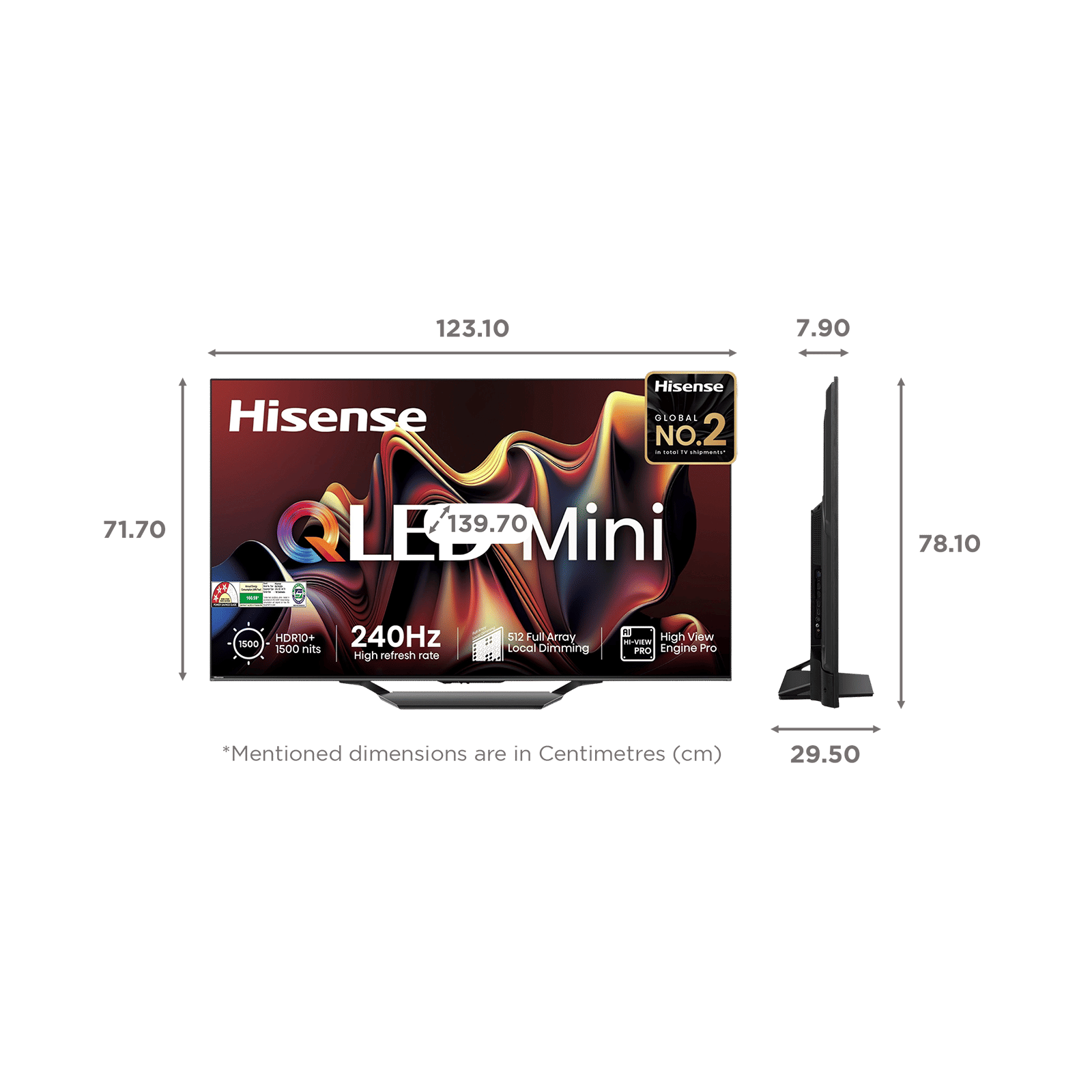Hisense U7N 140 cm (55 inch) 4K Ultra HD Mini LED Smart VIDAA TV with Dolby Vision & Dolby Atmos (2024 model)_2