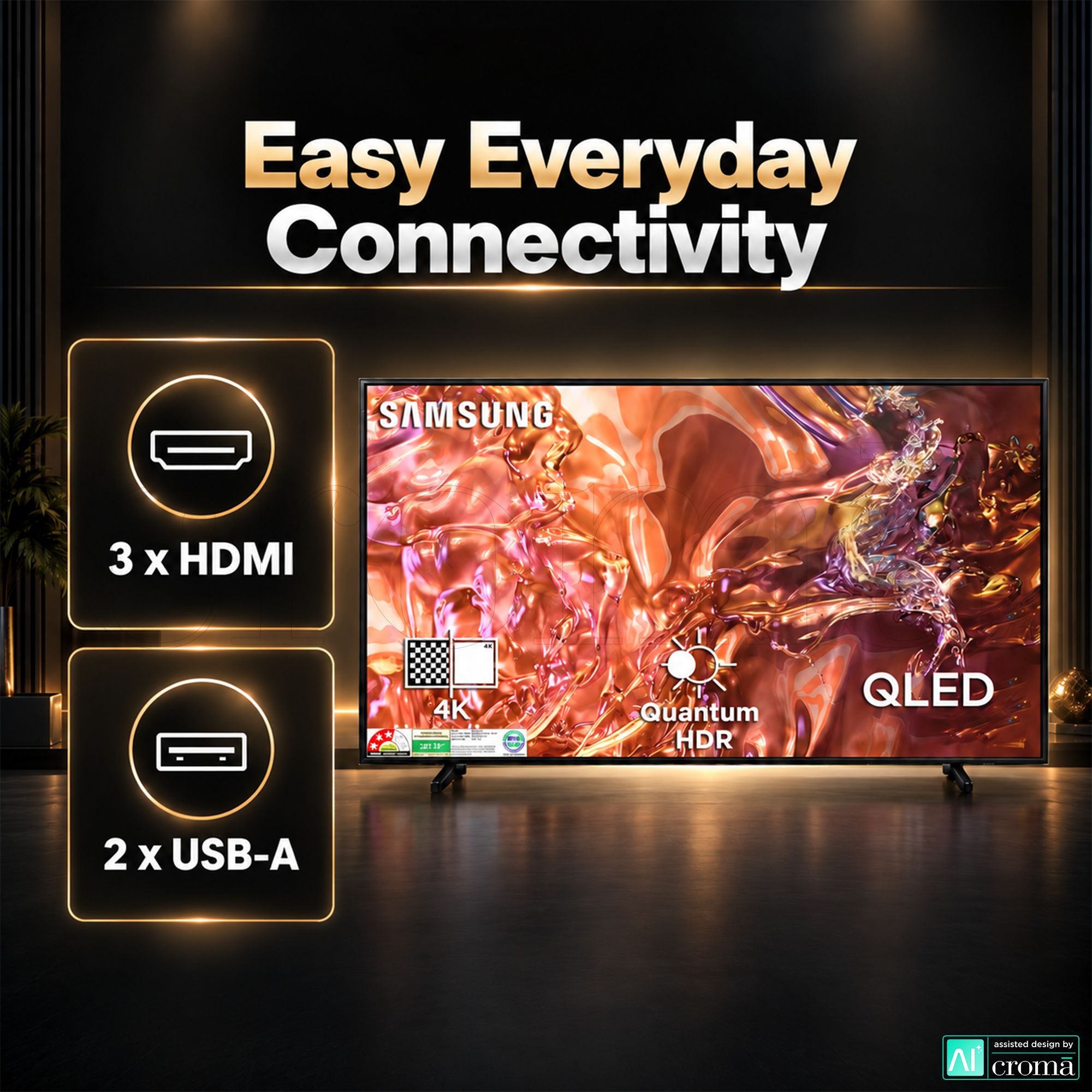 SAMSUNG QE1D 165 cm (65 inch) 3 Star QLED 4K Ultra HD Smart Tizen TV with 4K Upscaling (2024 model)_4