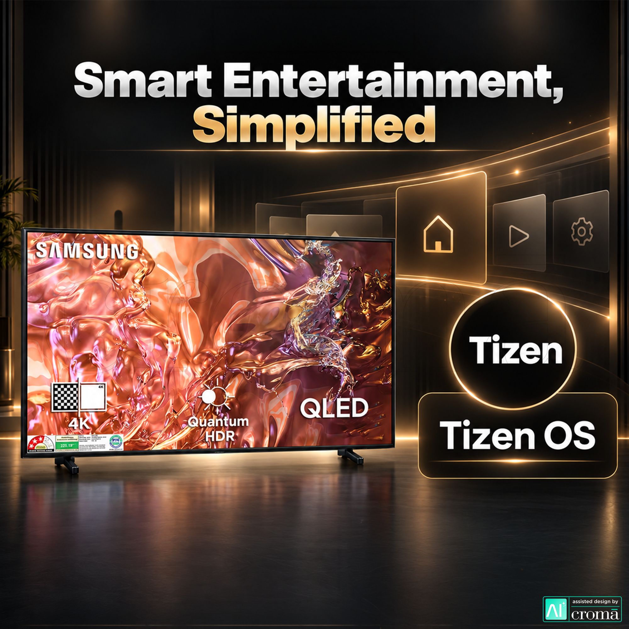SAMSUNG QE1D 165 cm (65 inch) 3 Star QLED 4K Ultra HD Smart Tizen TV with 4K Upscaling (2024 model)_6