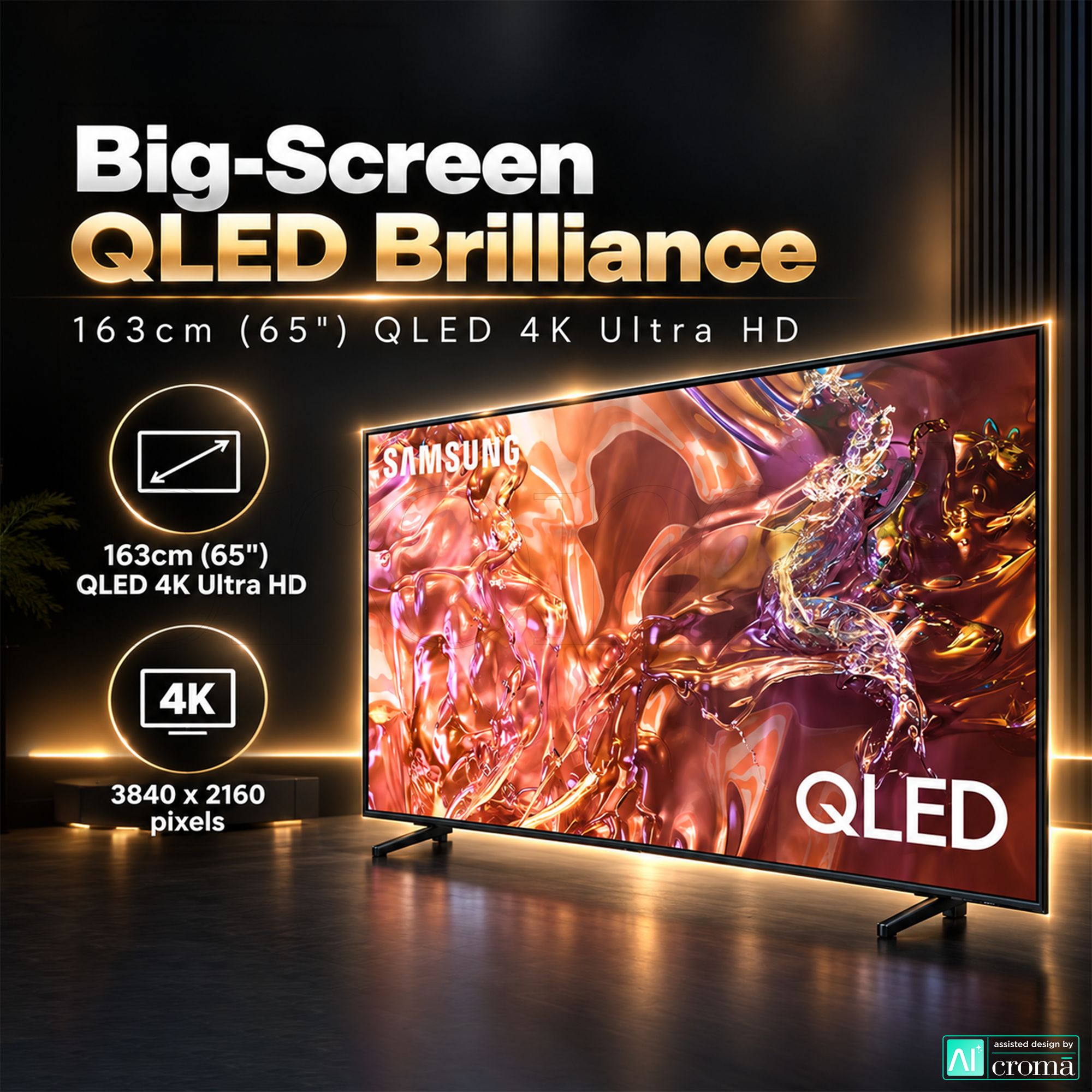 SAMSUNG QE1D 165 cm (65 inch) 3 Star QLED 4K Ultra HD Smart Tizen TV with 4K Upscaling (2024 model)_8