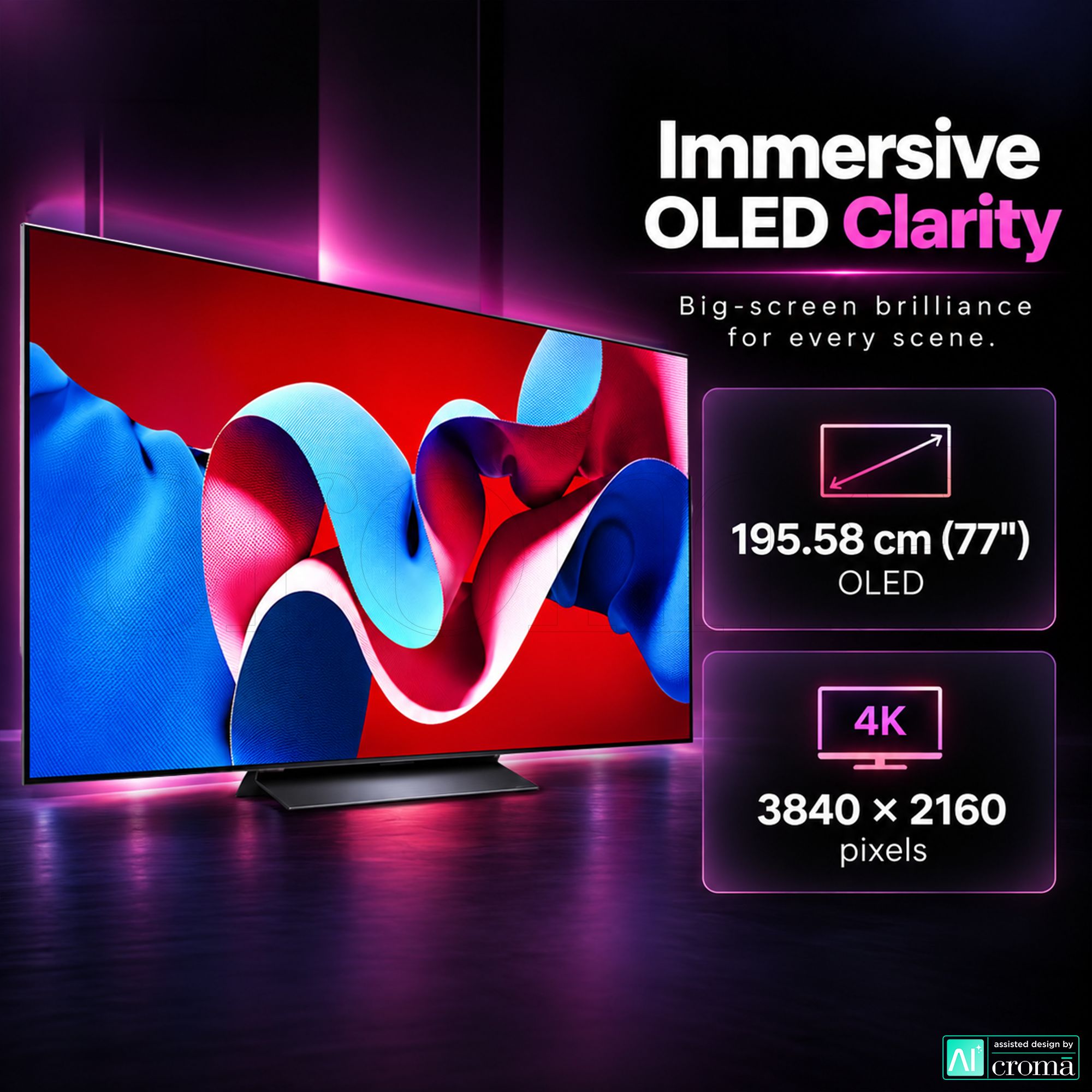LG evo AI C4 195 cm (77 inch) 3 Star OLED 4K Ultra HD Smart WebOS TV with Dolby Atmos (2025 model)_4