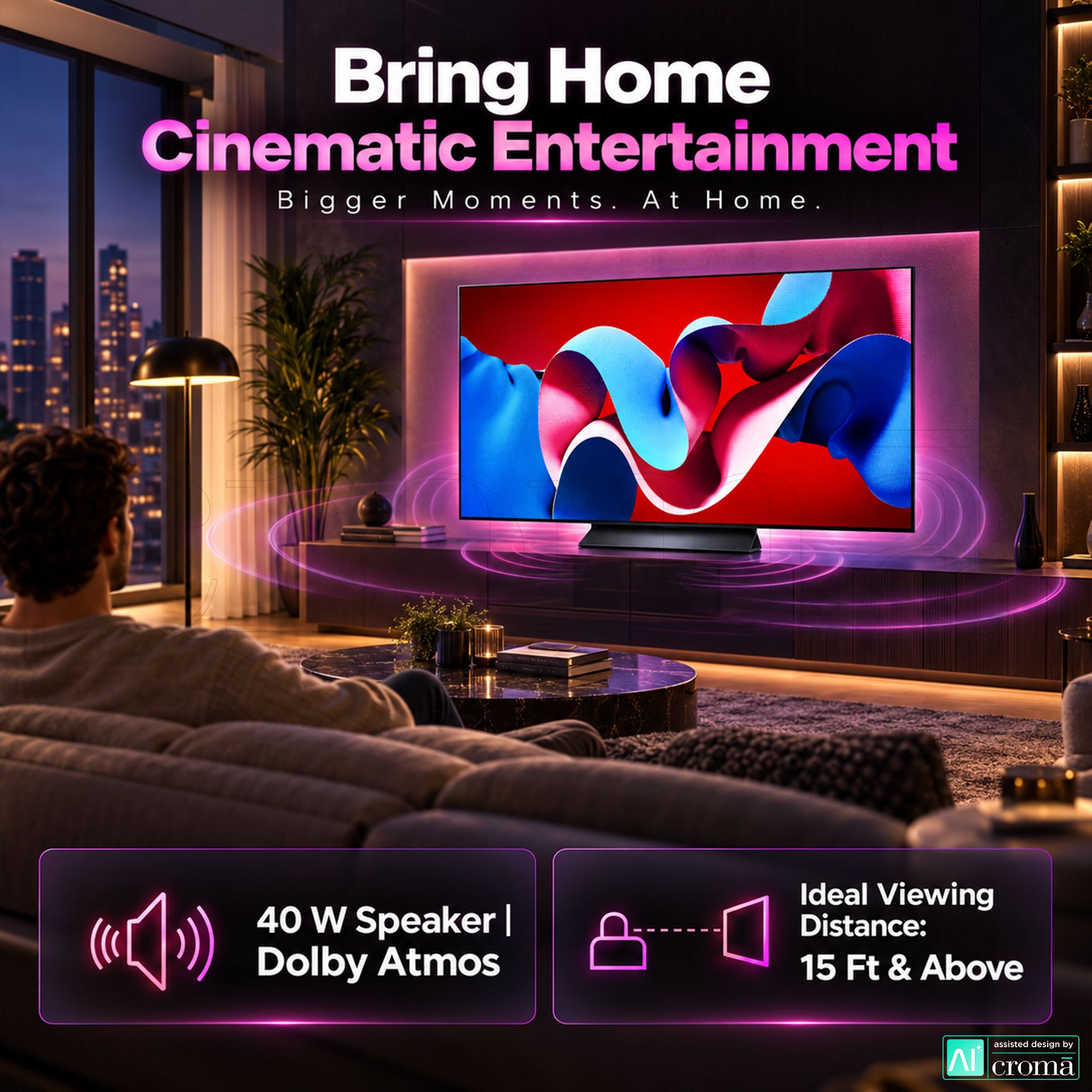 LG evo AI C4 195 cm (77 inch) 3 Star OLED 4K Ultra HD Smart WebOS TV with Dolby Atmos (2025 model)_8