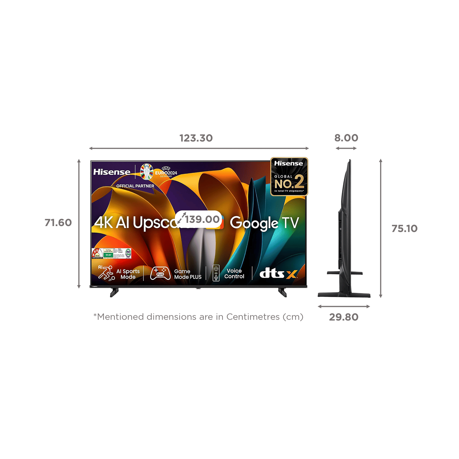 Hisense E6N 140 cm (55 inch) 4K Ultra HD LED Google TV with 4K AI Upscaler (2024 model)_2