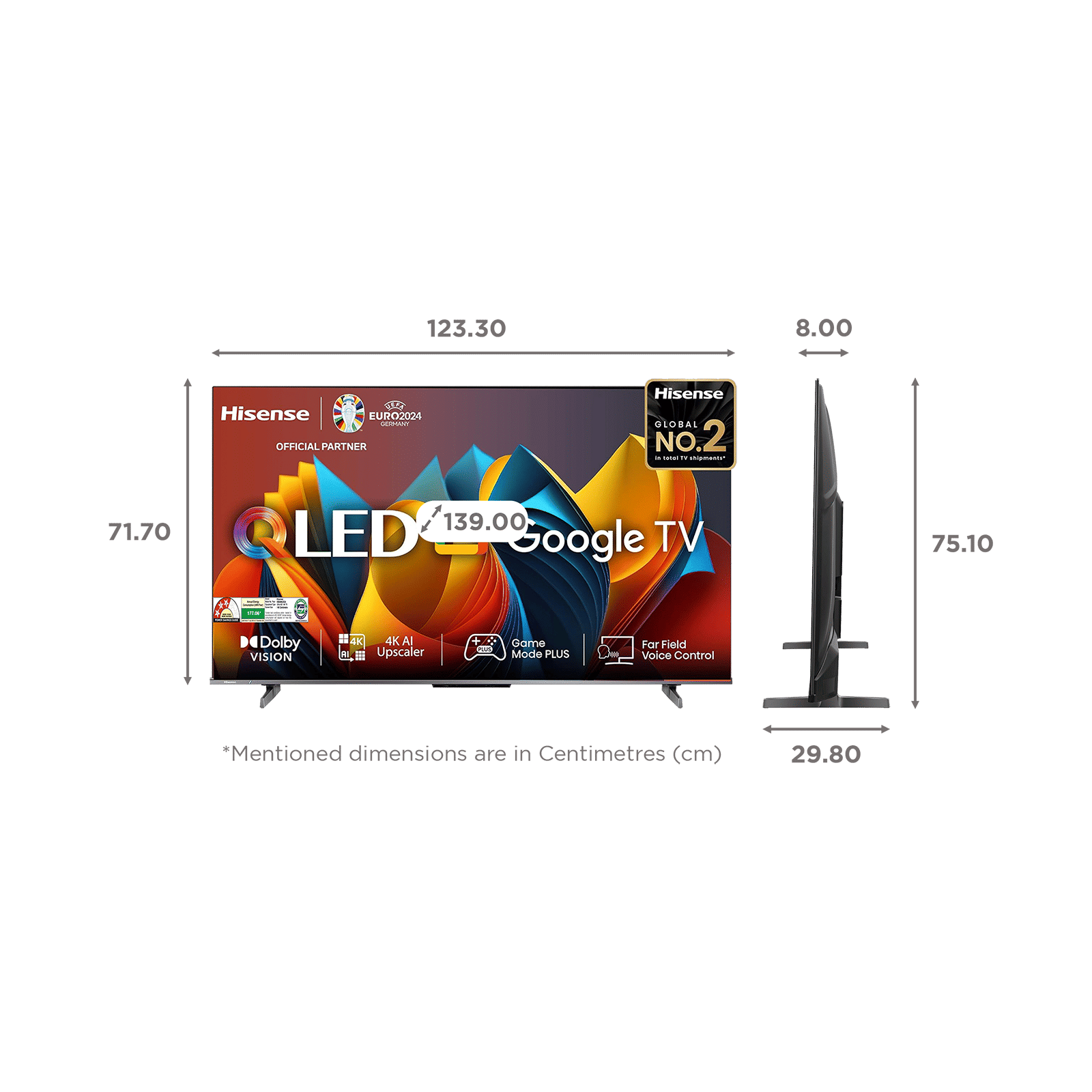 Hisense E68N 140 cm (55 inch) 4K Ultra HD QLED Google TV With Dolby Digital (2024 Model)_2