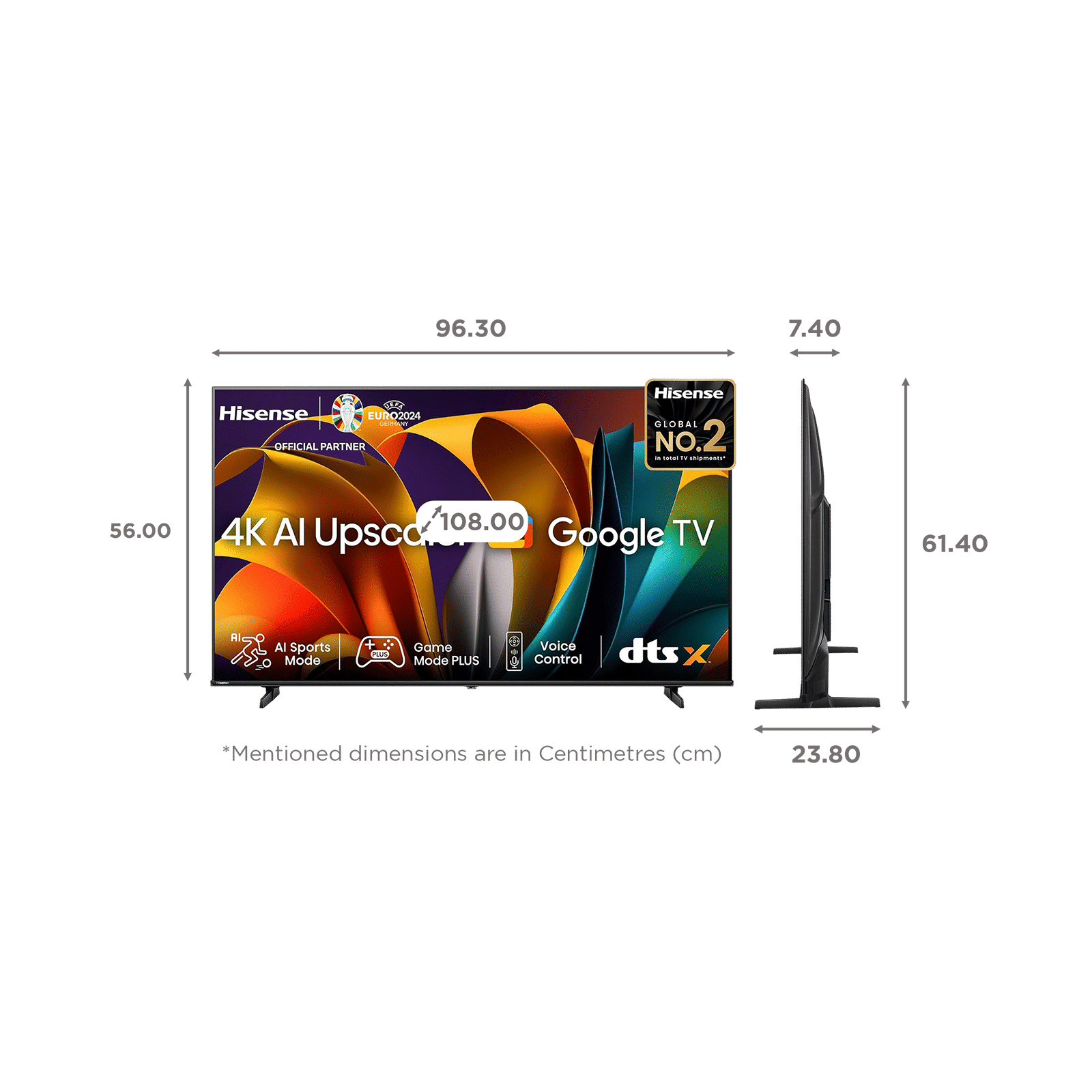 Hisense E6N 109 cm (43 inch) 4K Ultra HD LED Google TV with Dolby Digital (2024 model)_2