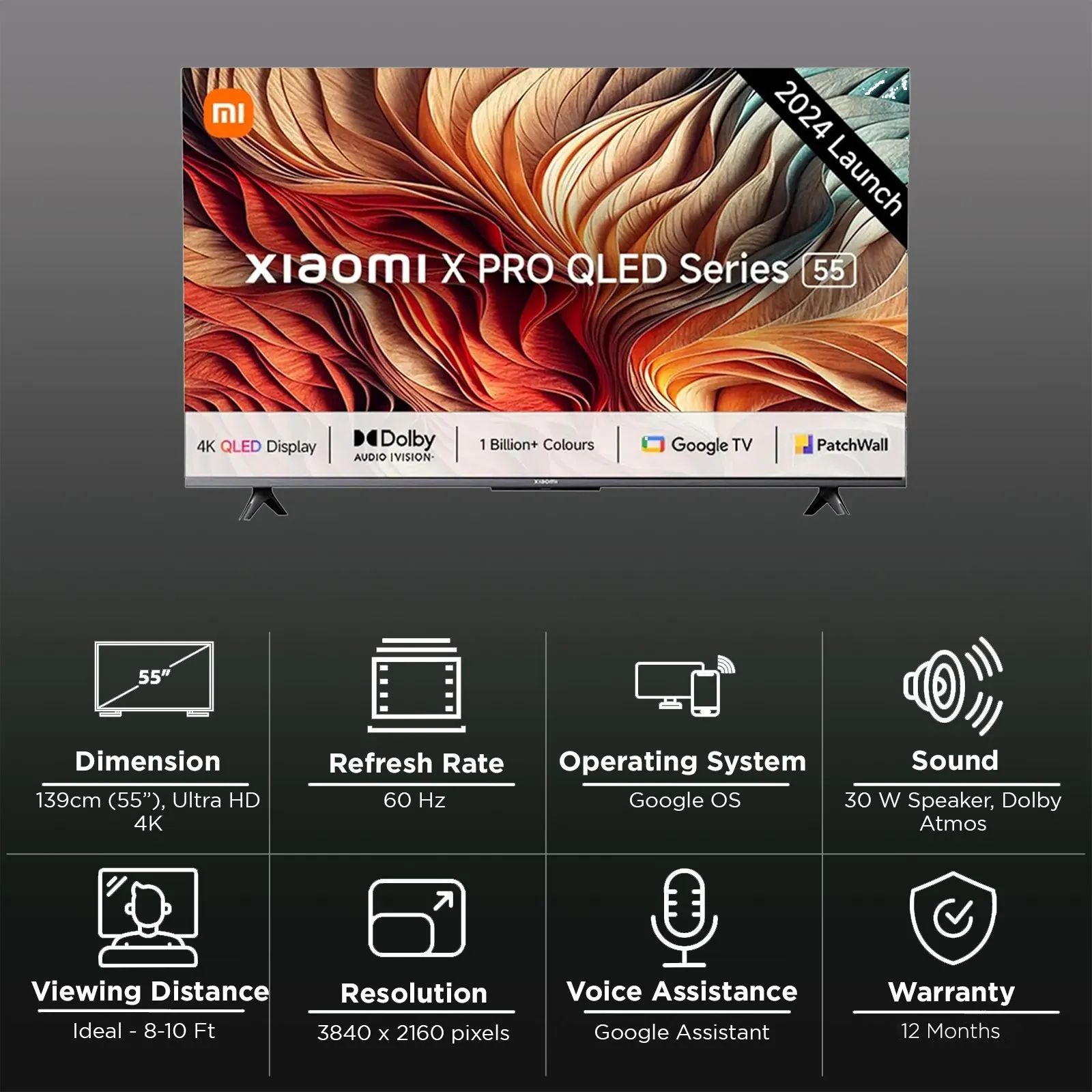 Xiaomi X Pro 140 cm (55 inch) QLED 4K Ultra HD Google TV with Dolby Vision & Dolby Atmos (2024 model) Xiaomi X Pro 140 cm (55 inch) QLED 4K Ultra HD Google TV with Dolby Vision & Dolby Atmos (2024 model)_3