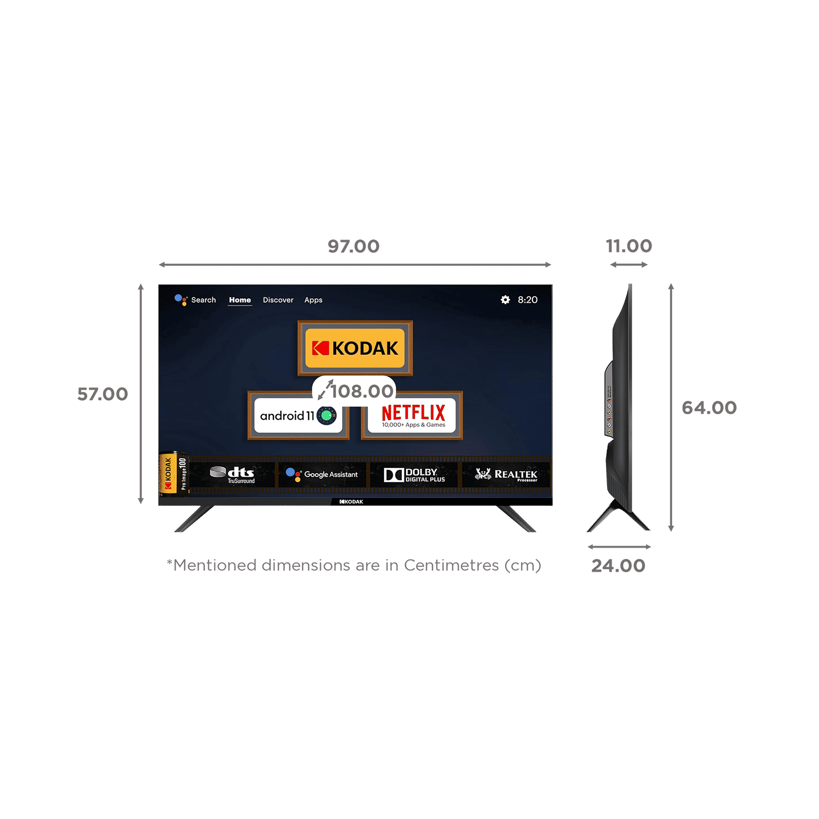 KODAK 9XPRO 109 cm (43 inch) Full HD LED Smart Android TV with Built-in Google Assistant (2023 model)_2