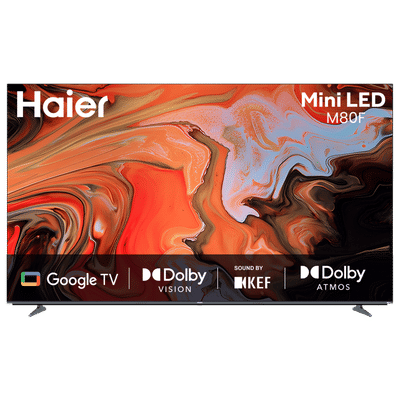 Haier 55M80 140 cm (55 inch) 2 Star 4K Ultra HD Mini LED Smart Google TV with Google Assistant Support (2025 model)