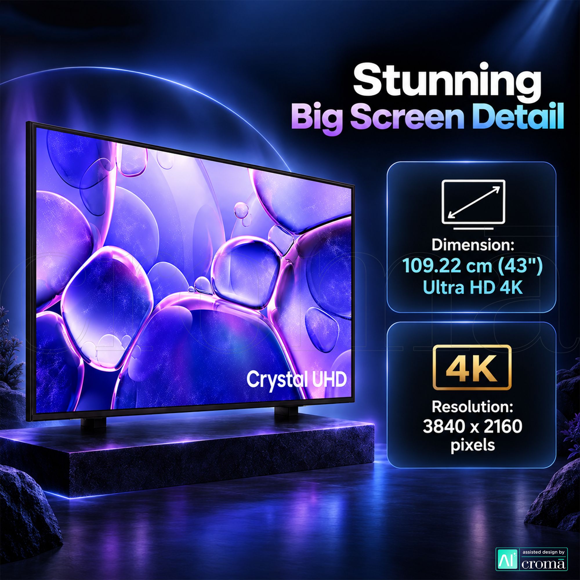 SAMSUNG U8600F 109 cm (43 inch) 4K Ultra HD LED Smart Tizen TV with Alexa & Google Assistant (2025 model)_2