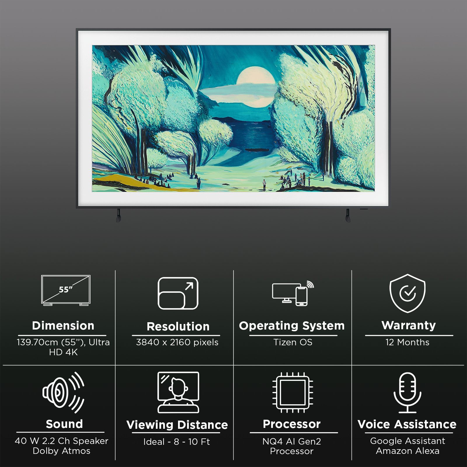 SAMSUNG LS03F The Frame 140 cm (55 inch) QLED 4K Ultra HD Tizen TV with Built-in Alexa Voice Assistant (2025 model)_3