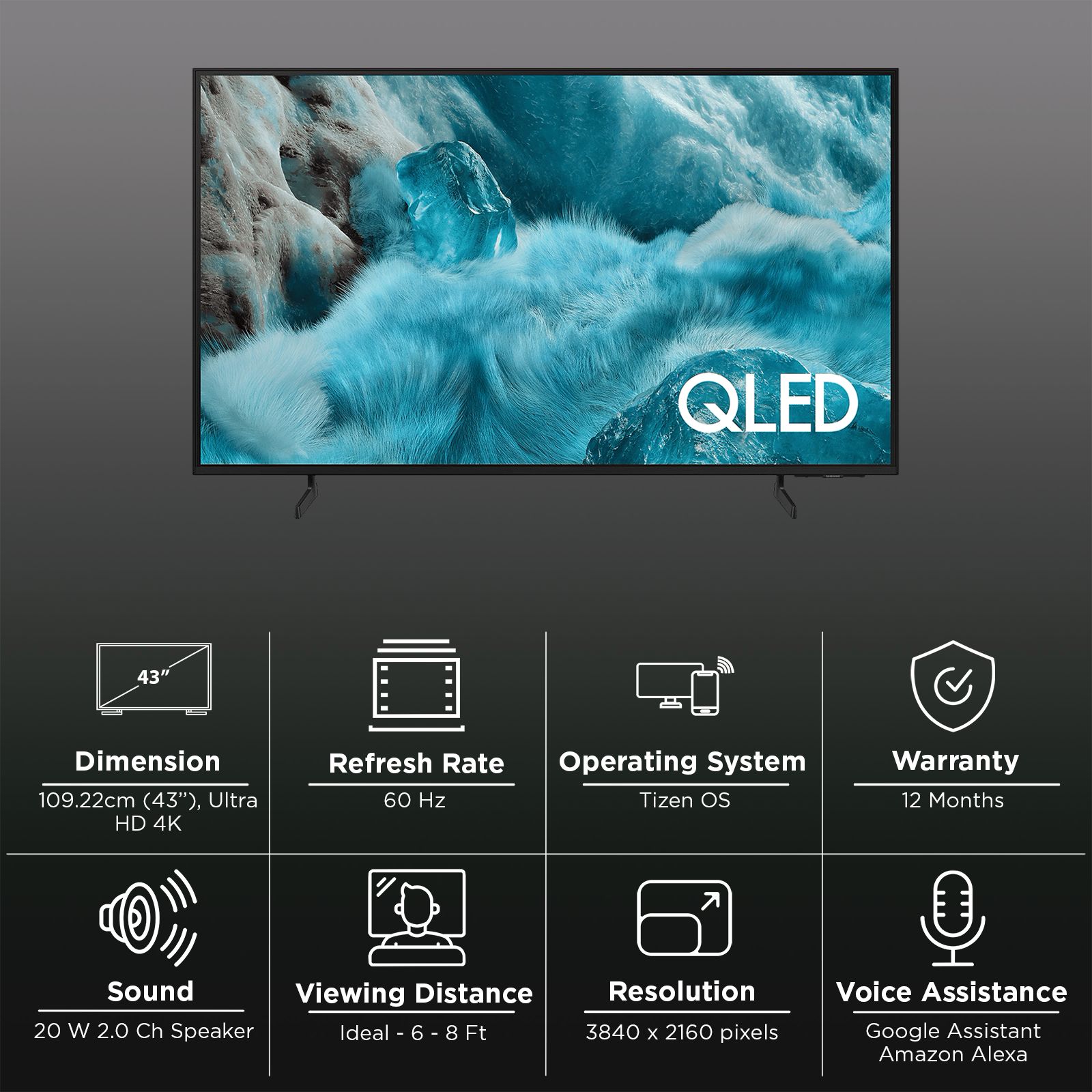 SAMSUNG Q7F 109 cm (43 inch) QLED 4K Ultra HD Smart Tizen TV with Google Voice Assistant (2025 model) SAMSUNG Q7F 109 cm (43 inch) QLED 4K Ultra HD Smart Tizen TV with Google Voice Assistant (2025 model)_3