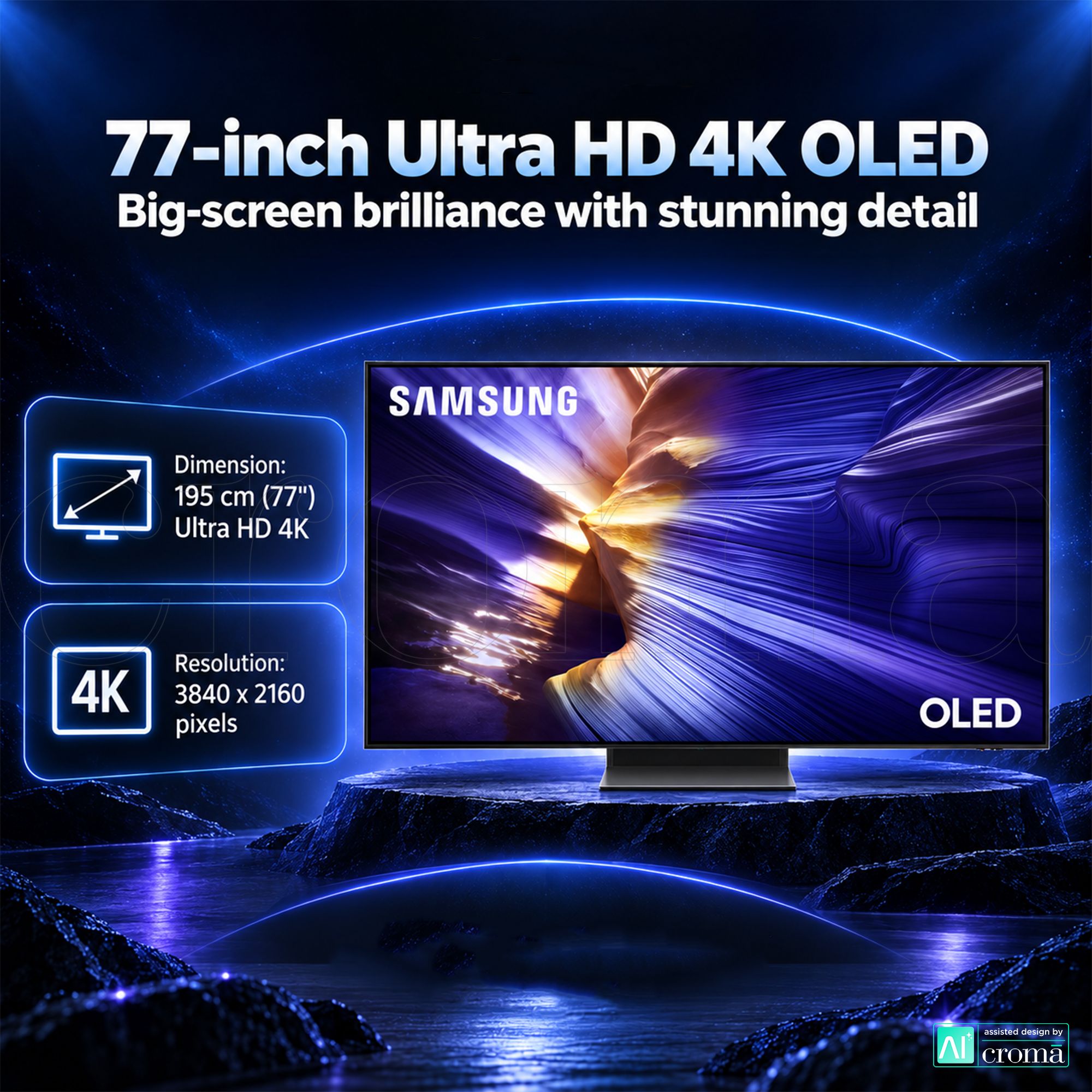 SAMSUNG S90F 195 cm (77 inch) 4K Ultra HD OLED Smart Tizen TV with Multiple Voice Assistant (2025 model)_2