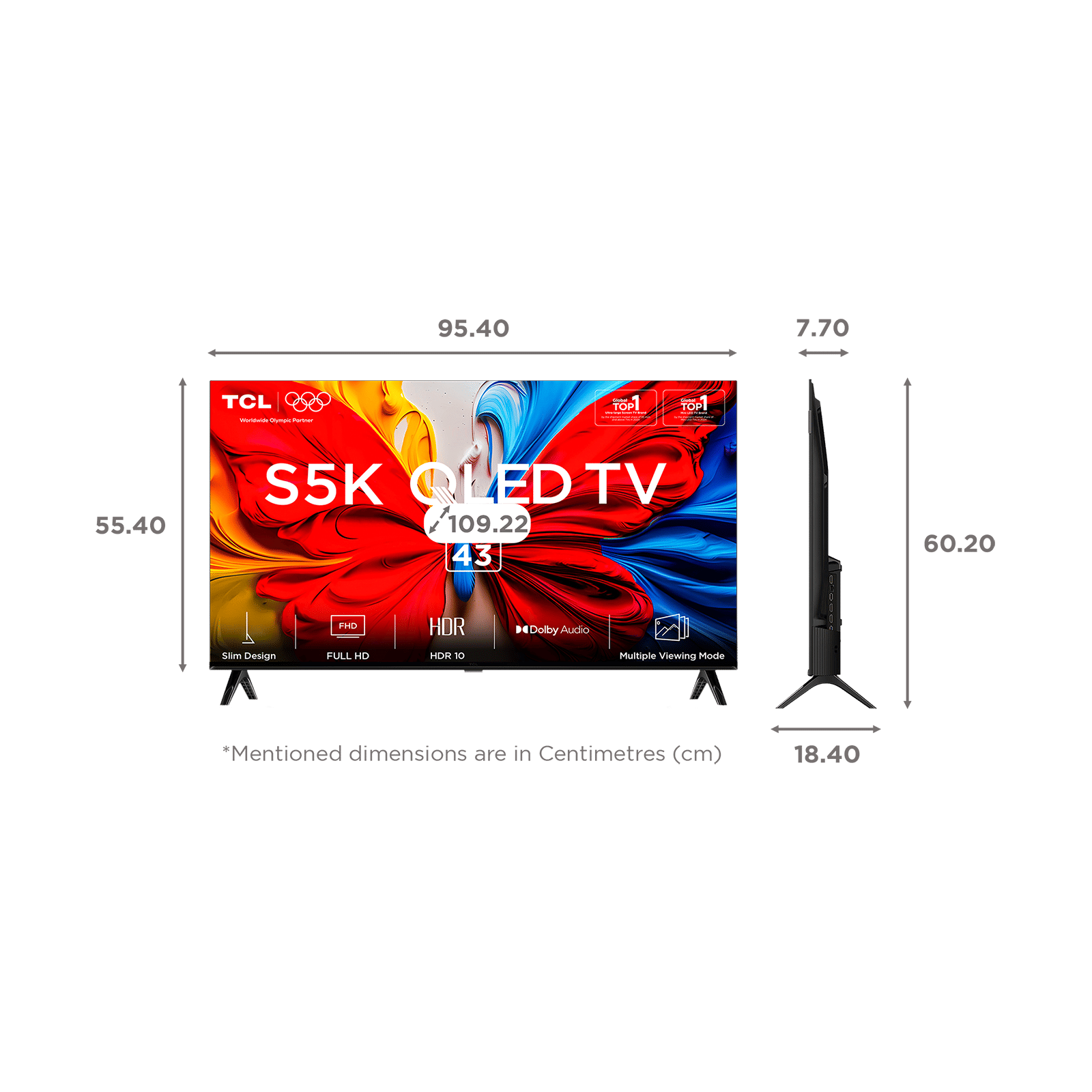 TCL S5K 109 cm (43 inch) QLED Full HD Smart Google TV with Google Voice Assistant (2025 model)_2