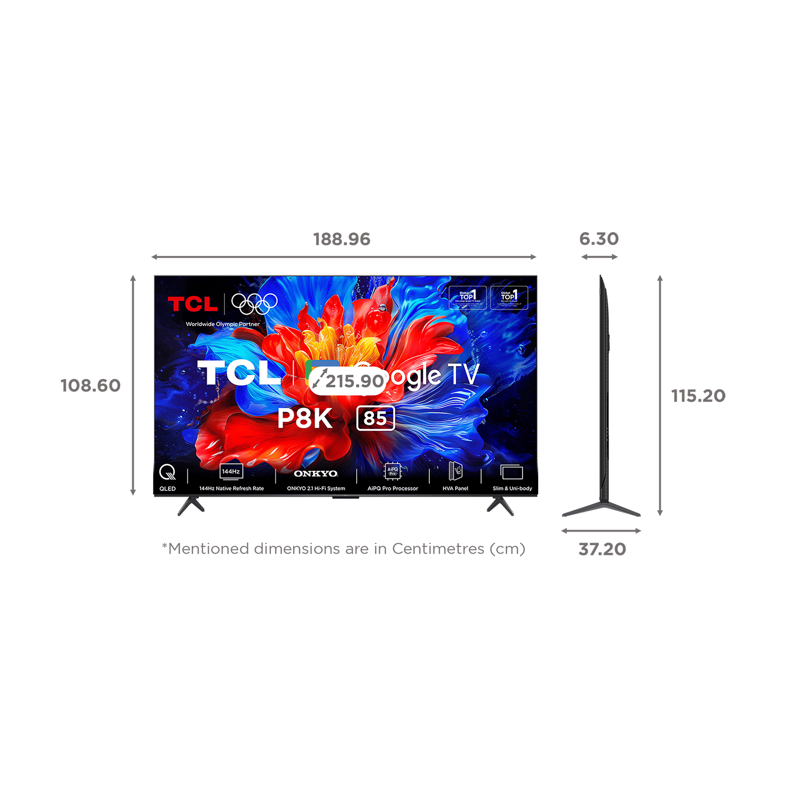 TCL P8K 215 cm (85 inch) QLED 4K Ultra HD Smart Google TV with Google Voice Assistant (2025 model)_2