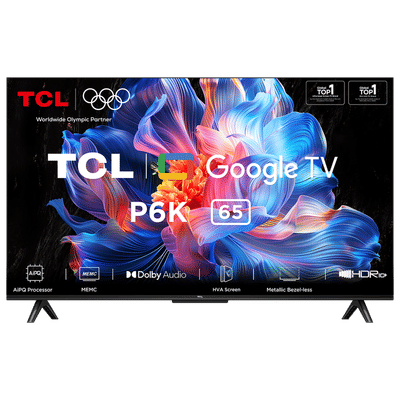 TCL P6K 165 cm (65 inch) 4 Star 4K Ultra HD LED Smart Google TV with Google Voice Assistant (2025 model)