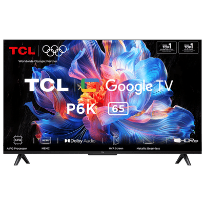TCL P6K 165 cm (65 inch) 4 Star 4K Ultra HD LED Smart Google TV with Google Voice Assistant (2025 model)