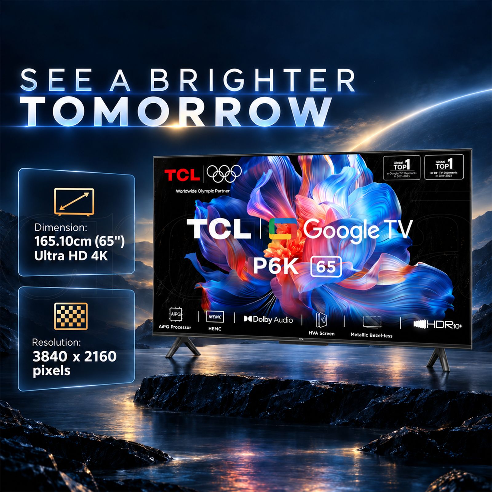 TCL P6K 165 cm (65 inch) 4 Star 4K Ultra HD LED Smart Google TV with Google Voice Assistant (2025 model) TCL P6K 165 cm (65 inch) 4 Star 4K Ultra HD LED Smart Google TV with Google Voice Assistant (2025 model)_3