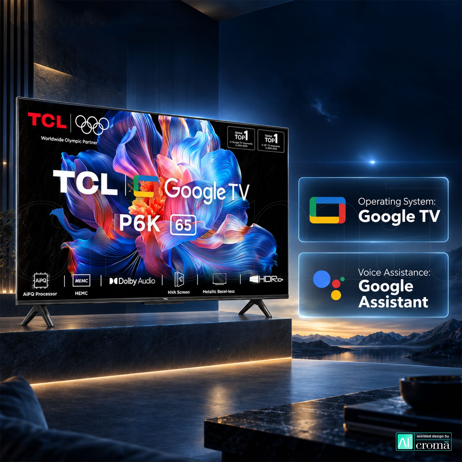 TCL P6K 165 cm (65 inch) 4 Star 4K Ultra HD LED Smart Google TV with Google Voice Assistant (2025 model) TCL P6K 165 cm (65 inch) 4 Star 4K Ultra HD LED Smart Google TV with Google Voice Assistant (2025 model)_4