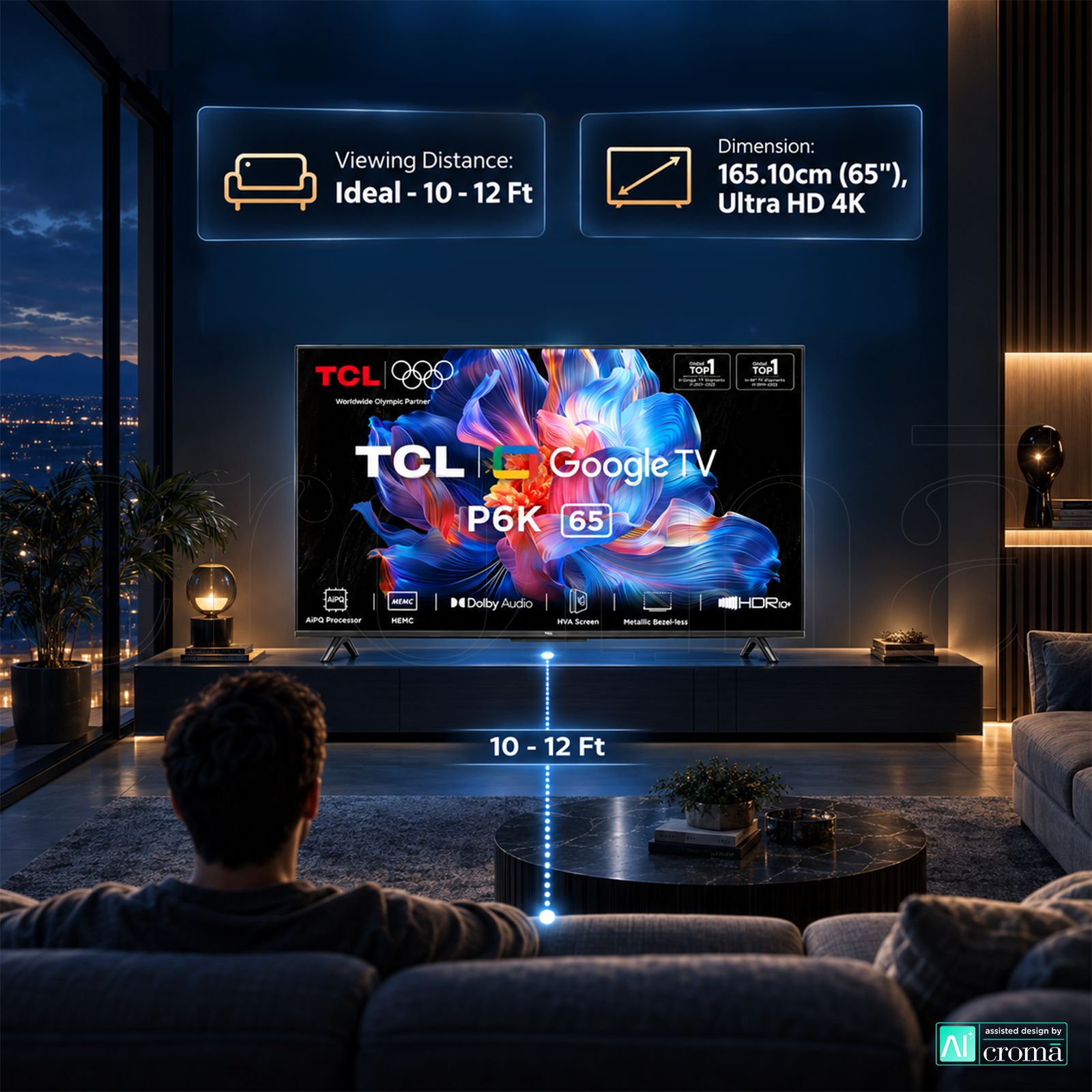 TCL P6K 165 cm (65 inch) 4 Star 4K Ultra HD LED Smart Google TV with Google Voice Assistant (2025 model) TCL P6K 165 cm (65 inch) 4 Star 4K Ultra HD LED Smart Google TV with Google Voice Assistant (2025 model)_6