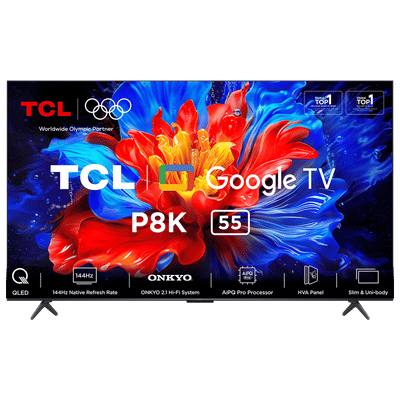 TCL P8K 140 cm (55 inch) QLED 4K Ultra HD Smart Google TV with Google Voice Assistant (2025 model)