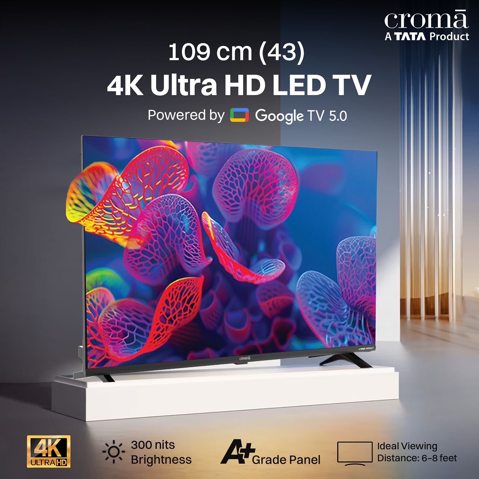 Croma 109 cm (43 inch) 4K Ultra HD LED Google TV with Dolby Audio Croma 109 cm (43 inch) 4K Ultra HD LED Google TV with Dolby Audio_4