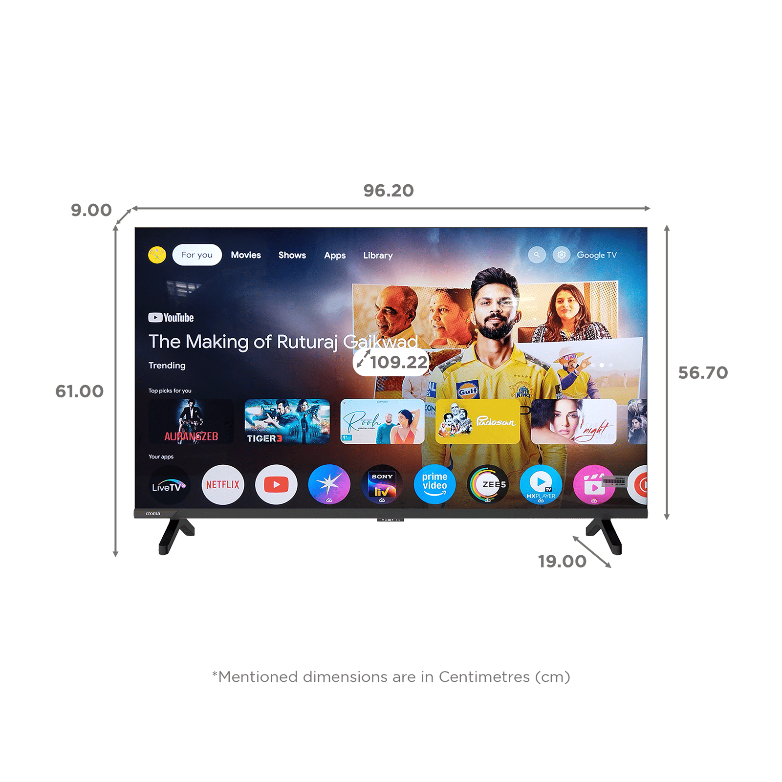 Croma Pro QLED 109 cm (43 inch) 4K Ultra HD Google TV with Dolby Vision & Dolby Atmos (2025 Model)_2