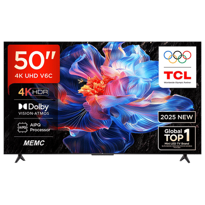 TCL V6C 127 cm (50 inch) 4 Star 4K Ultra HD LED Smart Google TV with Google Voice Assistant (2025 model)