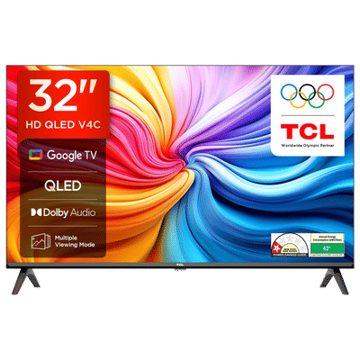 TCL V4C 80 cm (32 inch) 1 Star QLED HD Ready Smart Google TV with Google Voice Assistant (2025 model)
