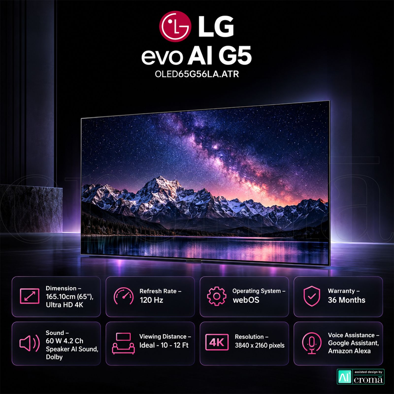 LG evo AI G5 165 cm (65 inch) 1 Star OLED 4K Ultra HD Smart WebOS 25 TV with Dolby Atmos (2025 model) LG evo AI G5 165 cm (65 inch) 1 Star OLED 4K Ultra HD Smart WebOS 25 TV with Dolby Atmos (2025 model)_3